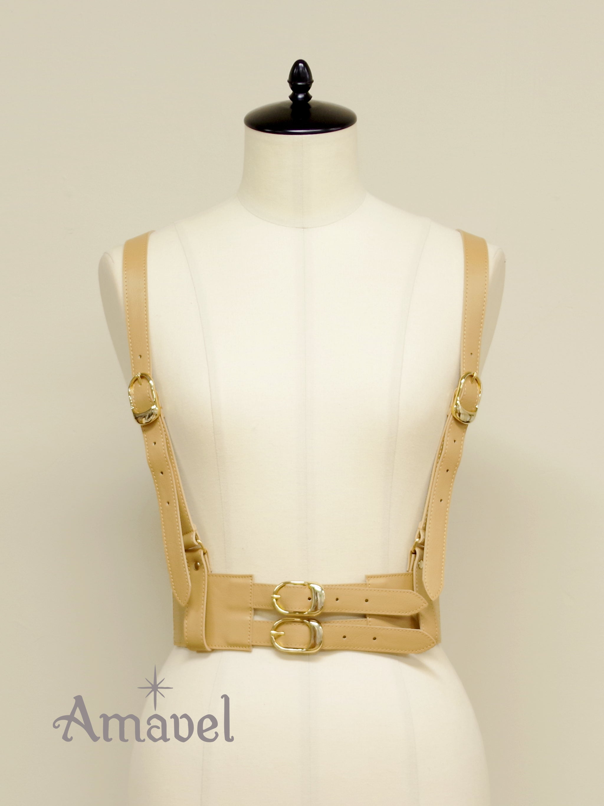 サイドゴム合皮ハーネスベルト ベージュ(Beige) FREE |Amavel(アマベル)公式サイト