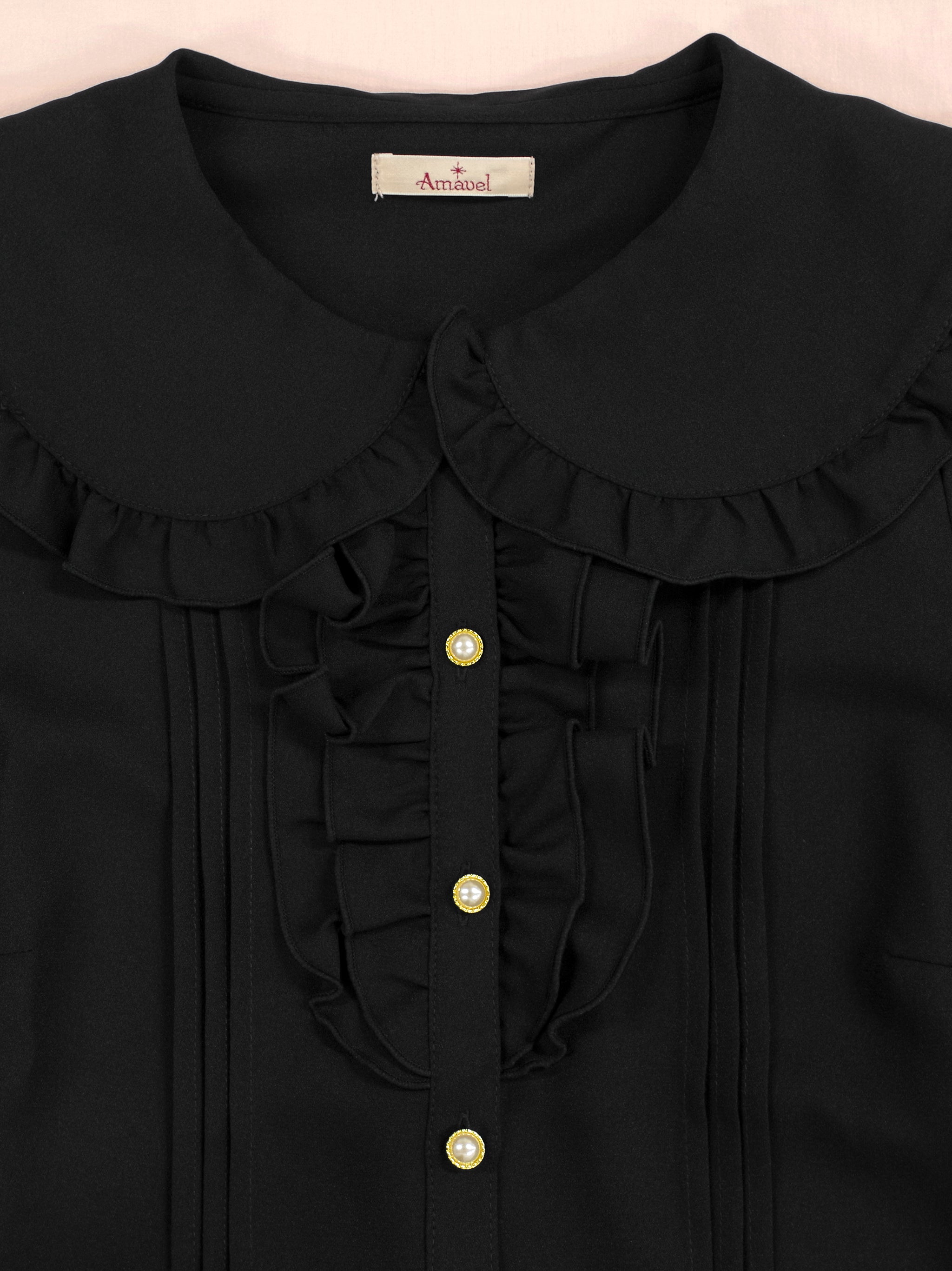 ダブルフリル丸襟長袖ブラウス |Amavel(アマベル)公式サイト