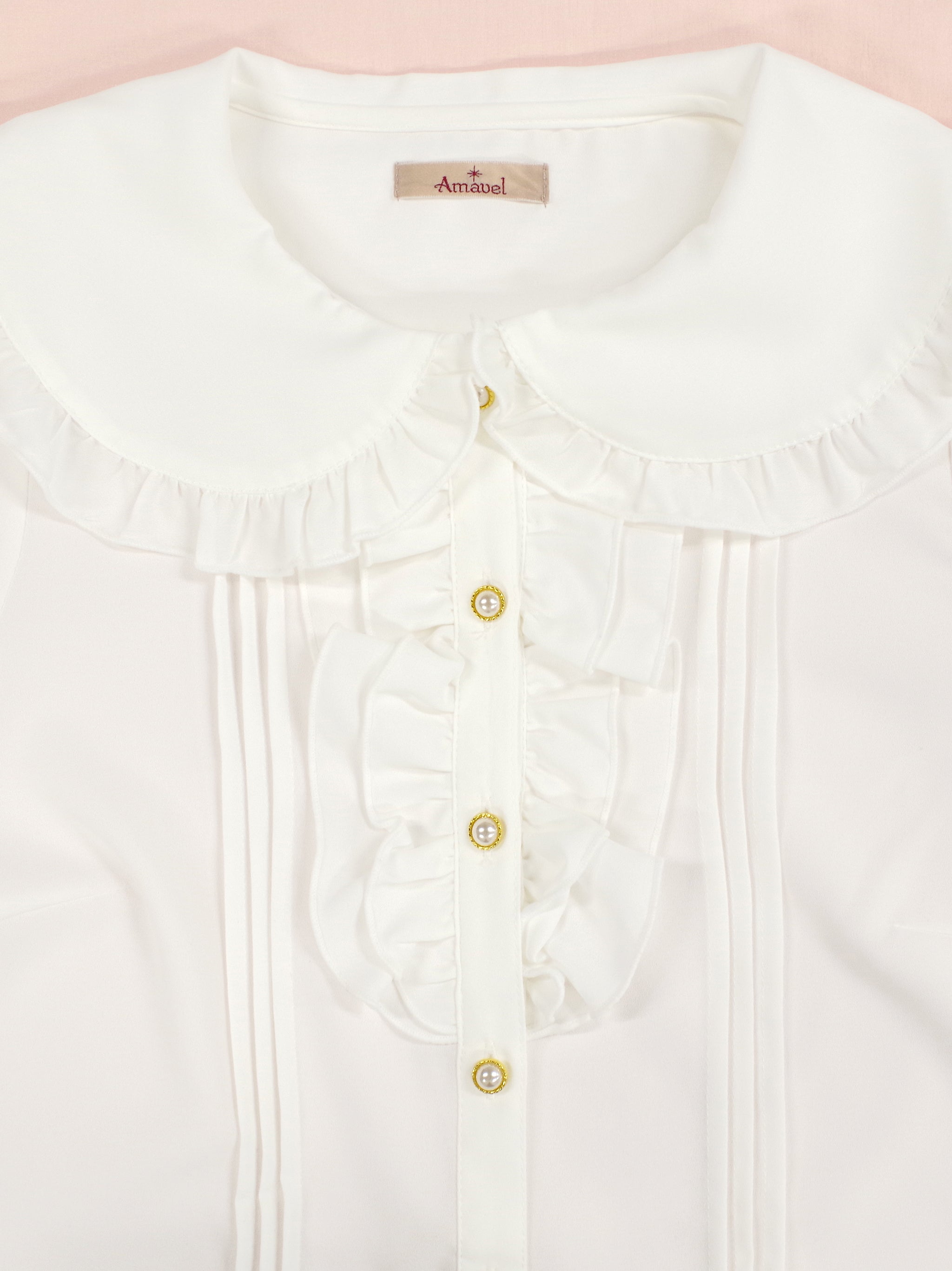 ダブルフリル丸襟長袖ブラウス |Amavel(アマベル)公式サイト