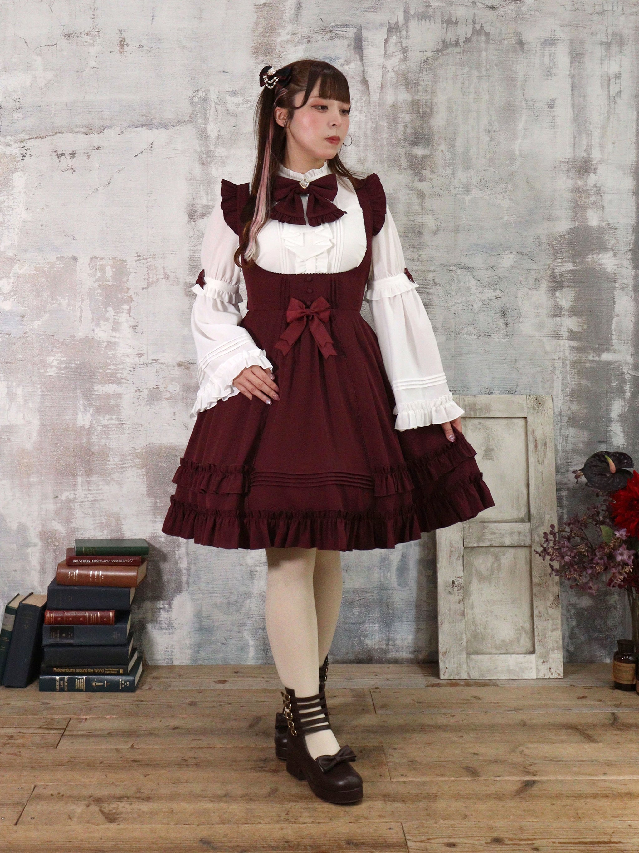 Mysterious Doll ミドルジャンパースカート ボルドー(Bordeaux) FREE |Amavel(アマベル)公式サイト