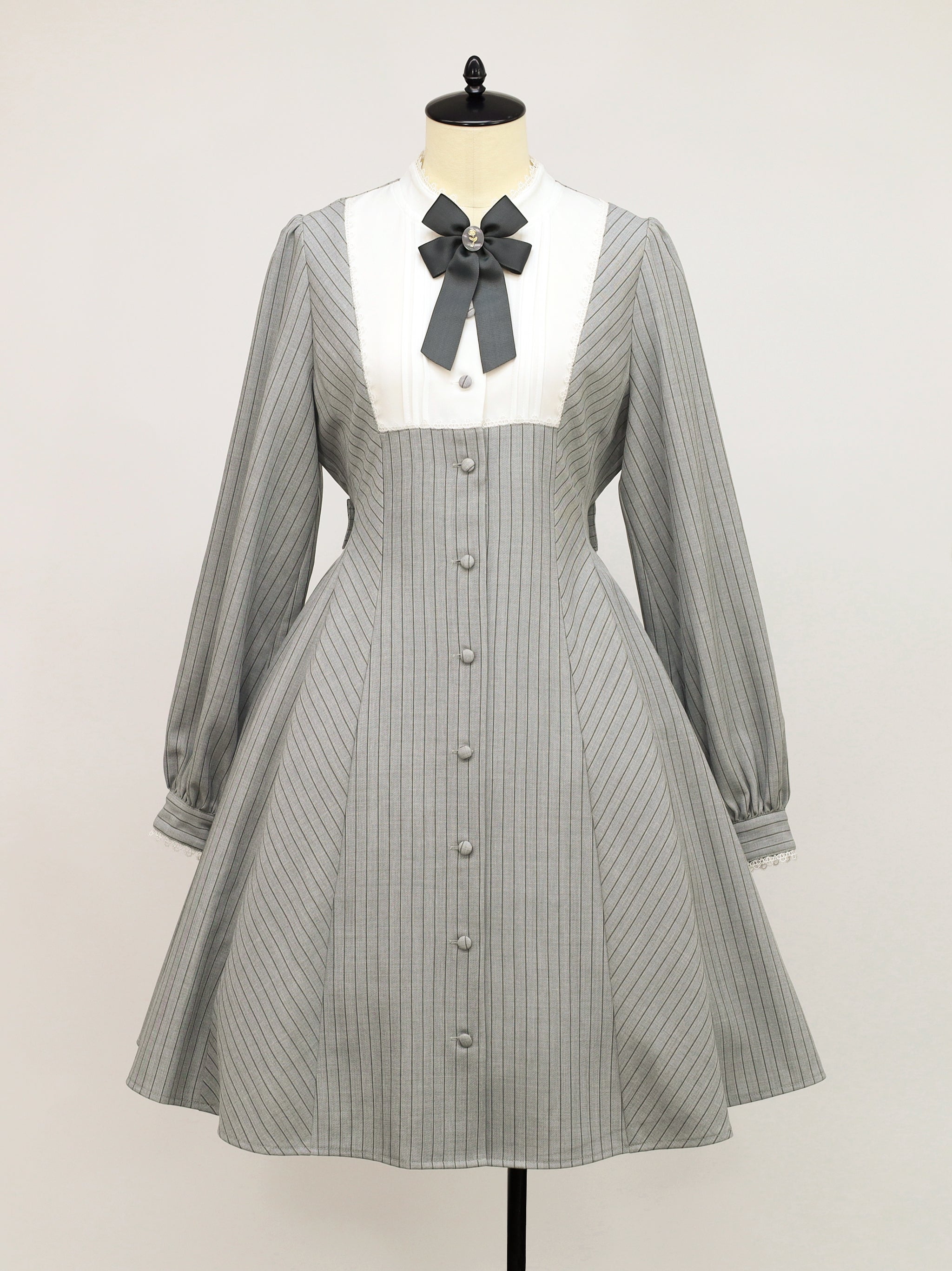 Aimer Rose ストライプミドル丈ワンピース グレー(Gray) FREE |Amavel(アマベル)公式サイト