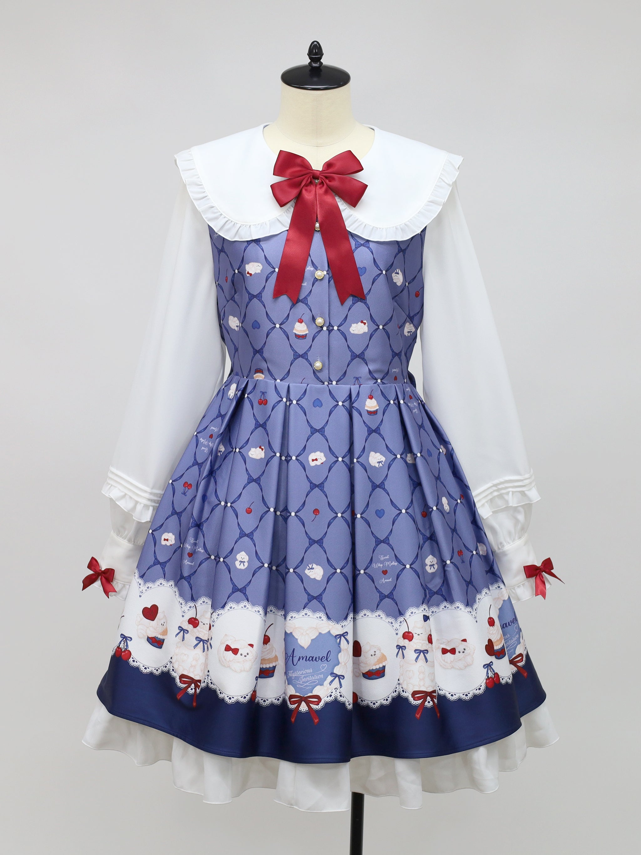 Sweet Whip プリントワンピース ネイビー(Navy) FREE |Amavel(アマベル)公式サイト