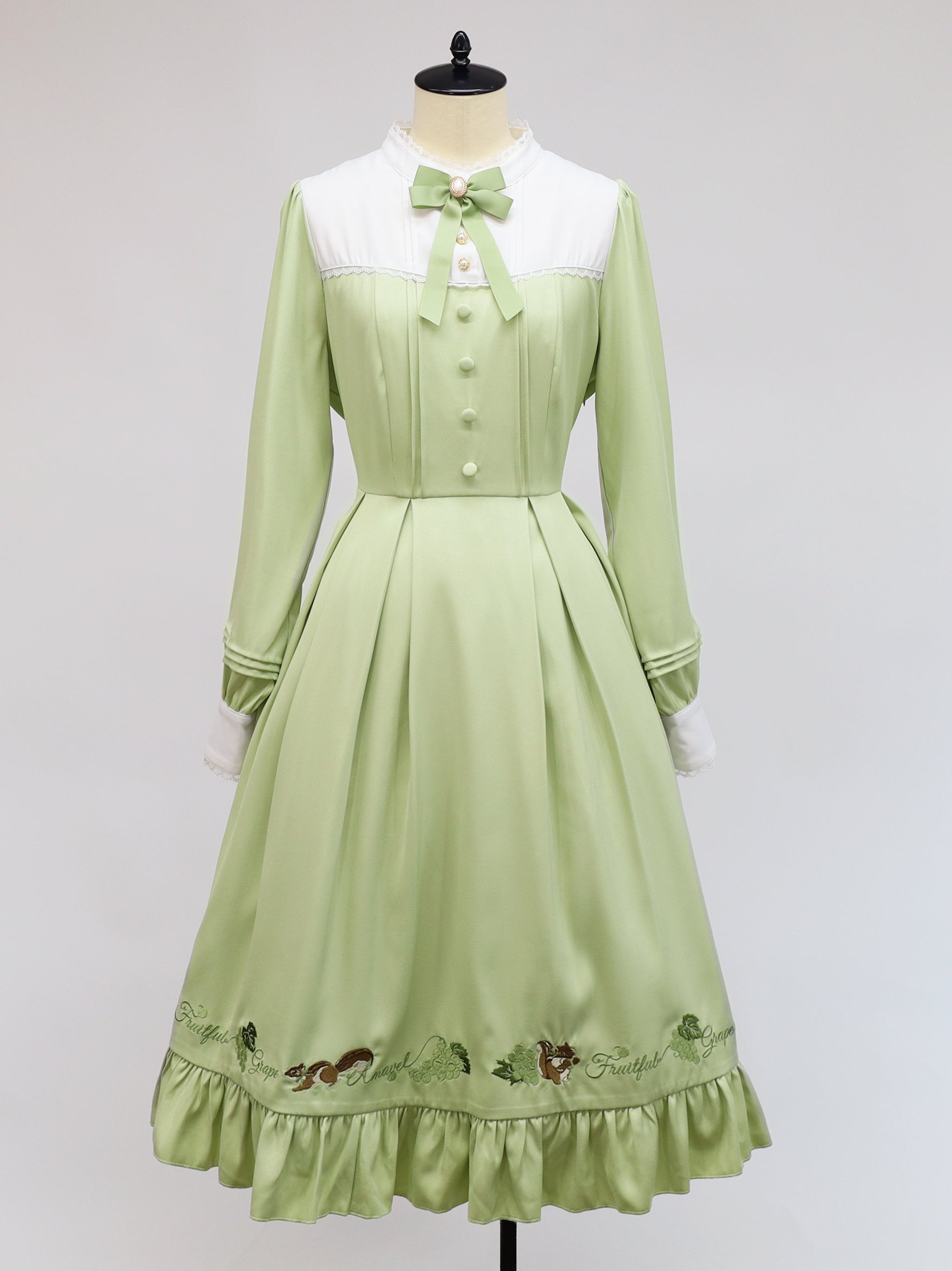 葡萄とりすの秋祭りワンピース ミントグリーン(Mint Green) FREE |Amavel(アマベル)公式サイト
