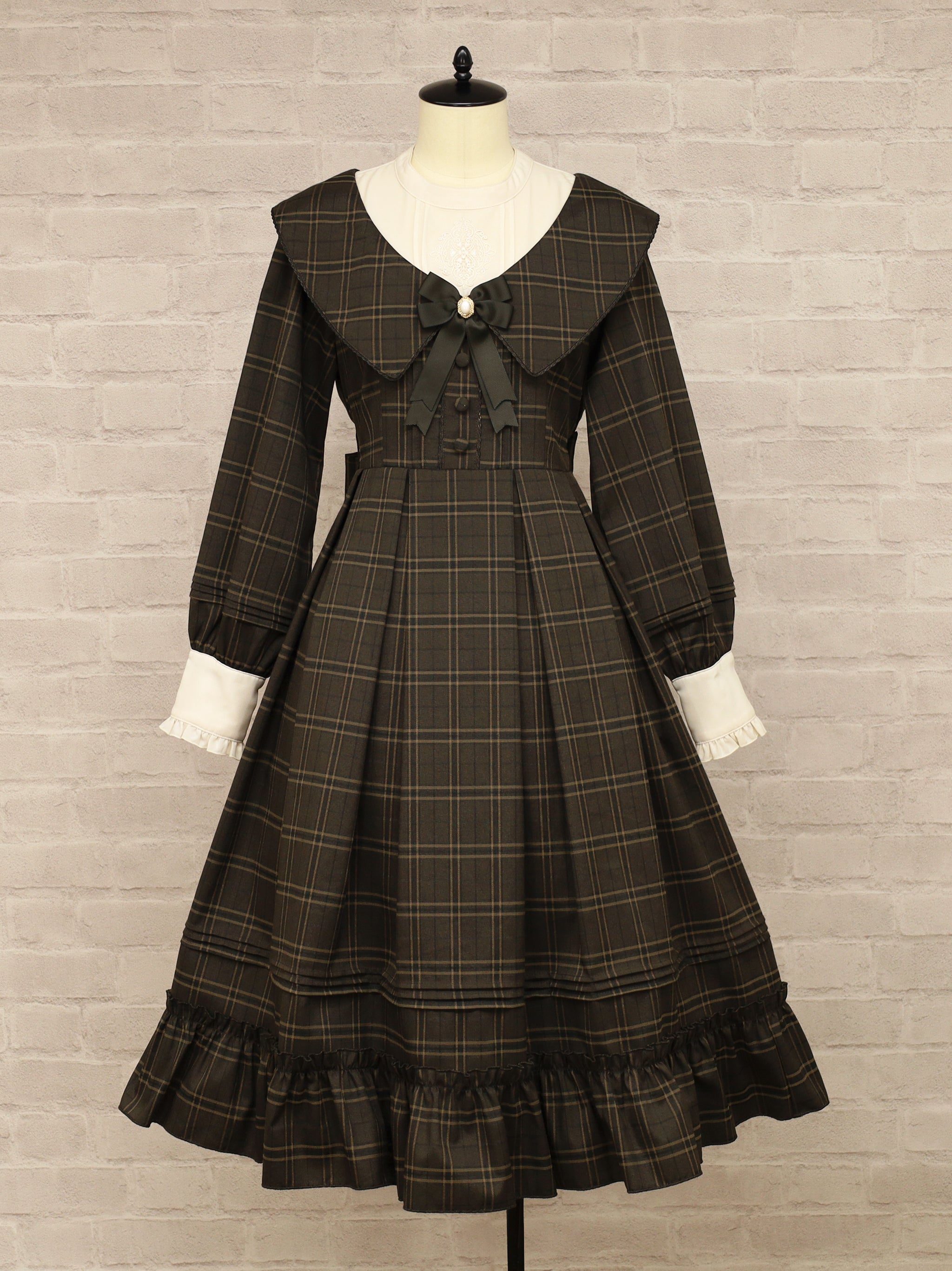 Noble Elegance ミドル丈ワンピース ブラウン(Brown) FREE |Amavel(アマベル)公式サイト