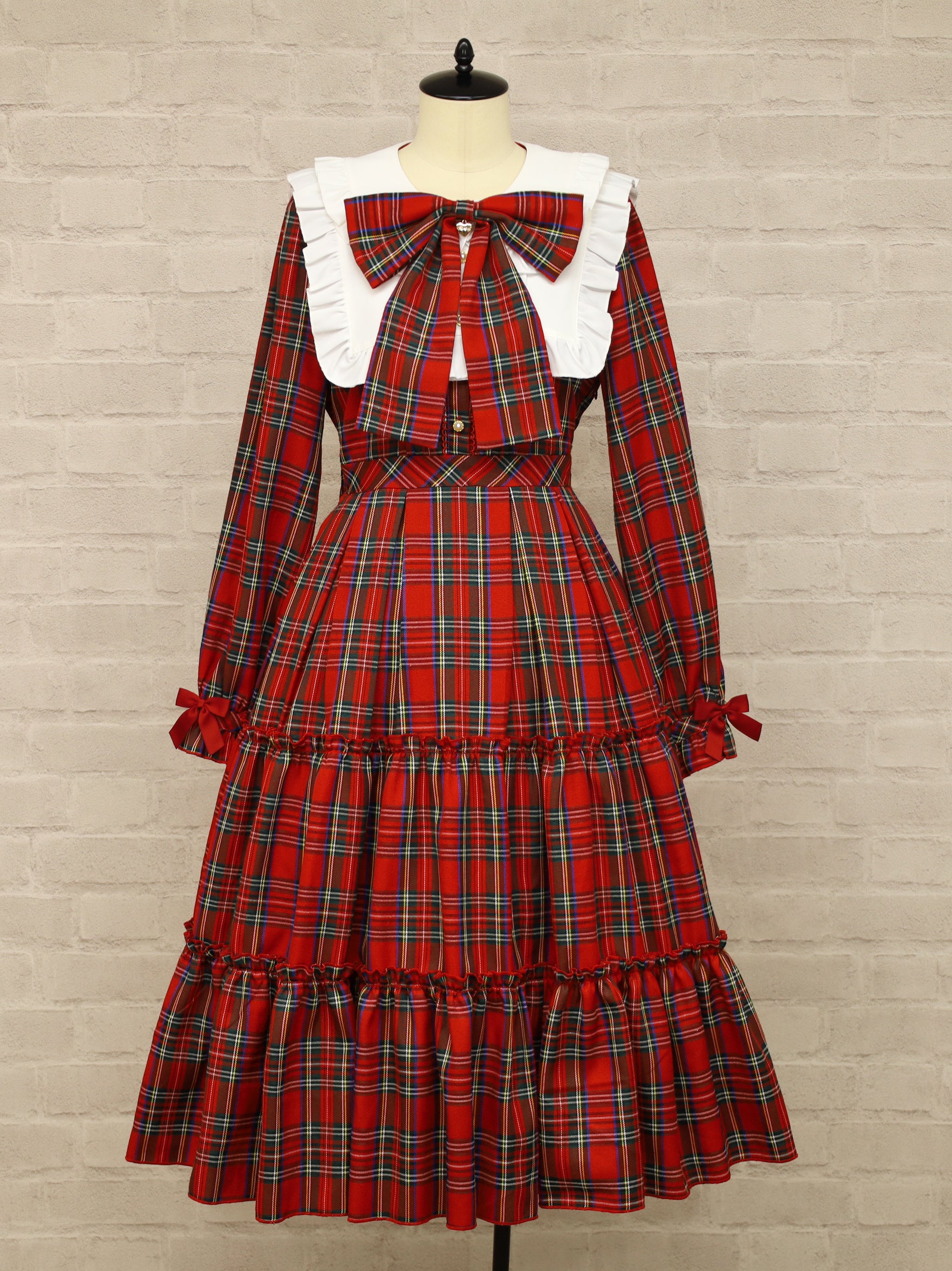 Dolly Holiday チェックティアードワンピース(ロング丈) レッド(Red) FREE |Amavel(アマベル)公式サイト