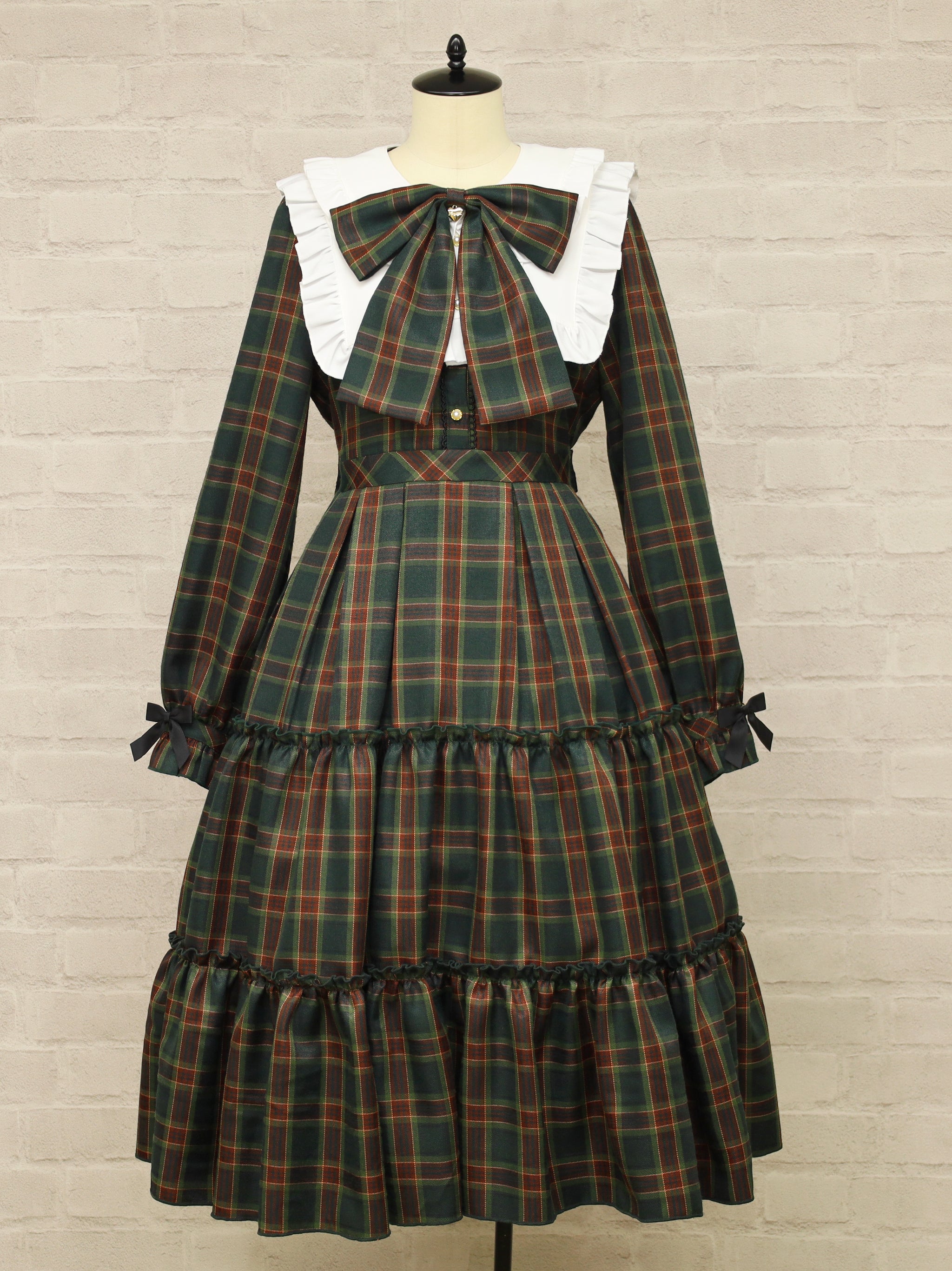 Dolly Holiday チェックティアードワンピース(ロング丈) グリーン(Green) FREE |Amavel(アマベル)公式サイト