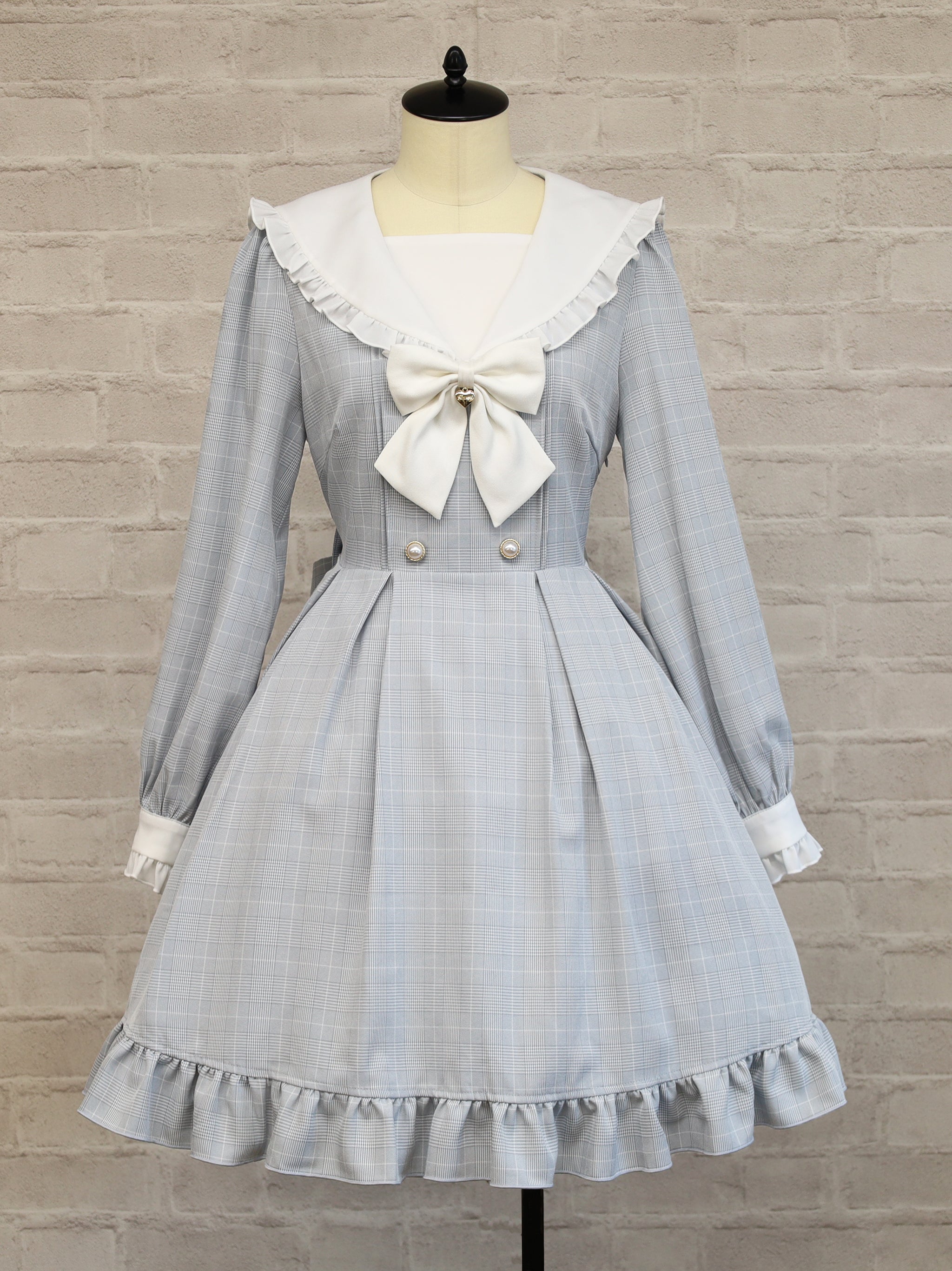 ガーリーフリルセーラーワンピース サックス(SaxeBlue) FREE |Amavel(アマベル)公式サイト