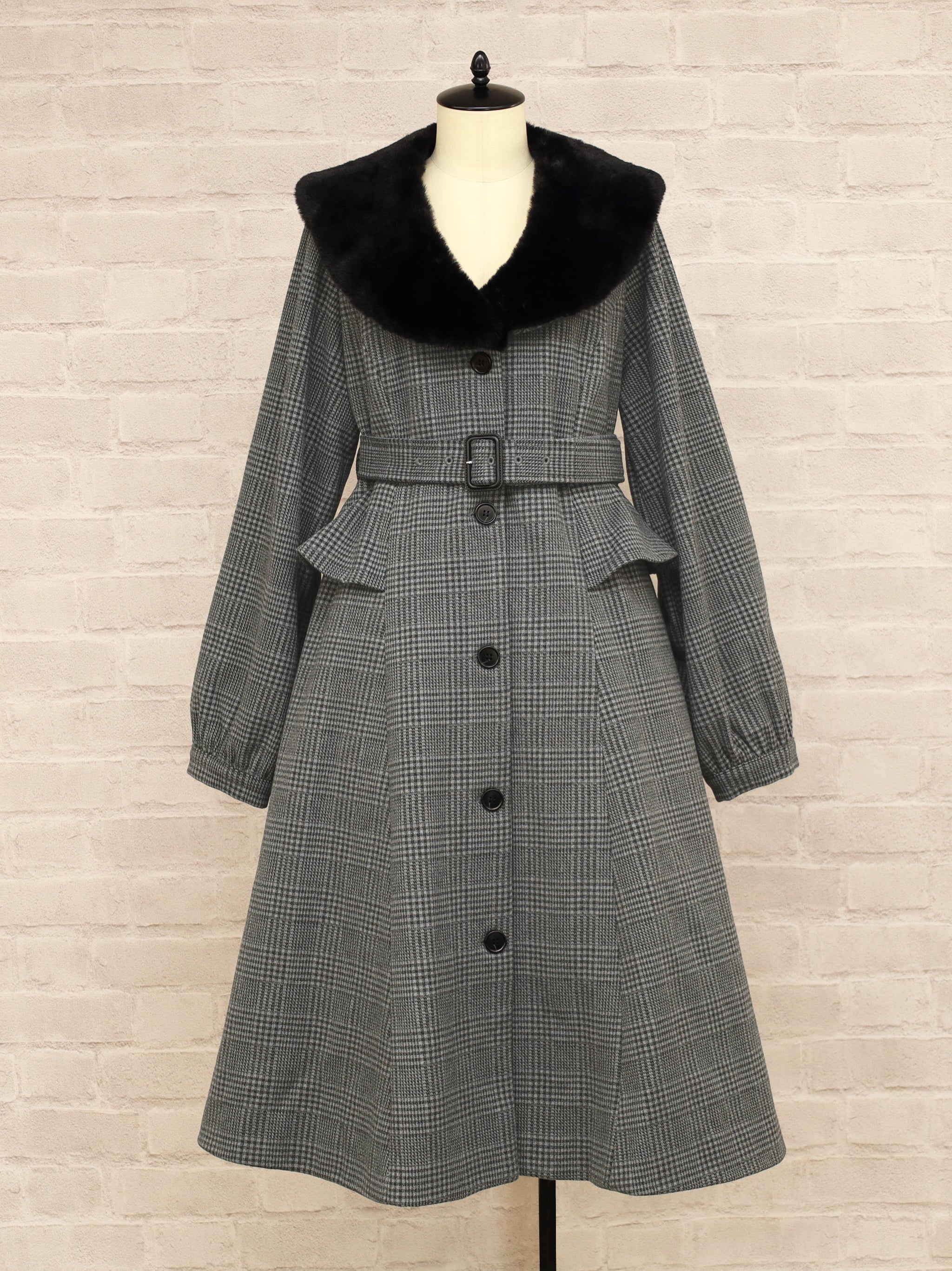 Noble Elegance ペプラムロングコート |Amavel(アマベル)公式サイト