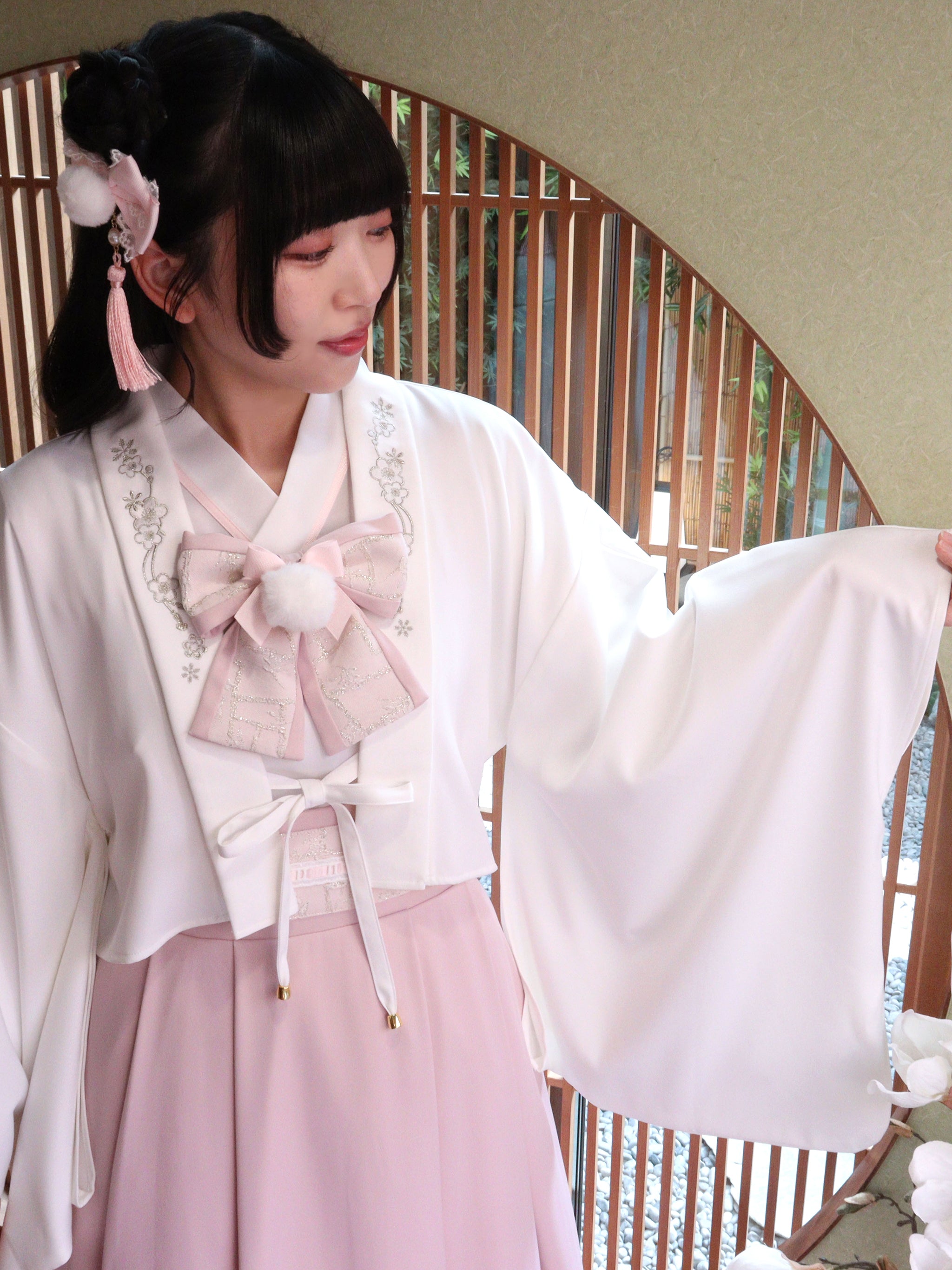 手まり遊びとシマエナガ 和風羽織 アイボリー(Ivory) FREE |Amavel(アマベル)公式サイト