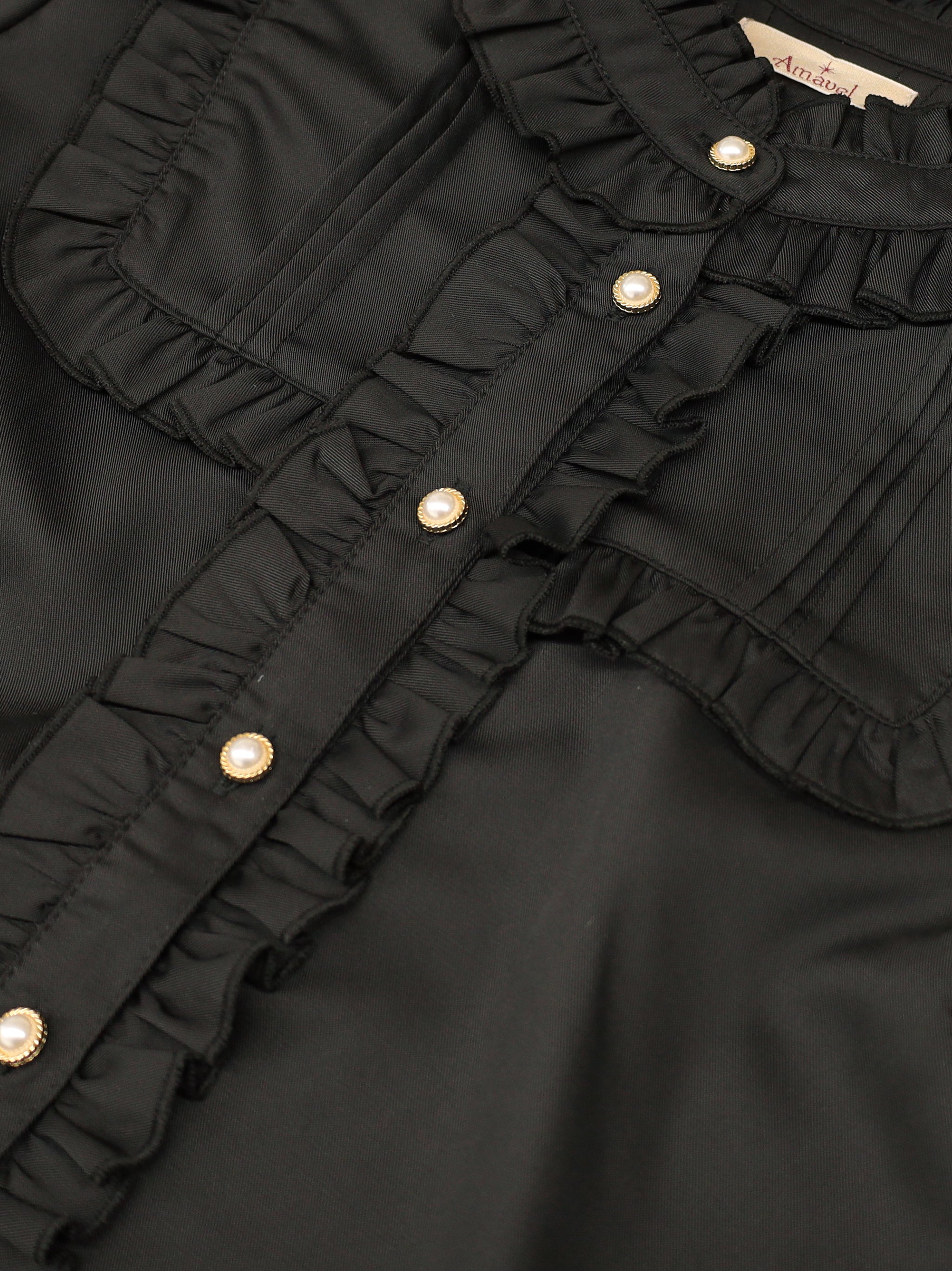 ヨーク切替スタンドフリル半袖ブラウス |Amavel(アマベル)公式サイト