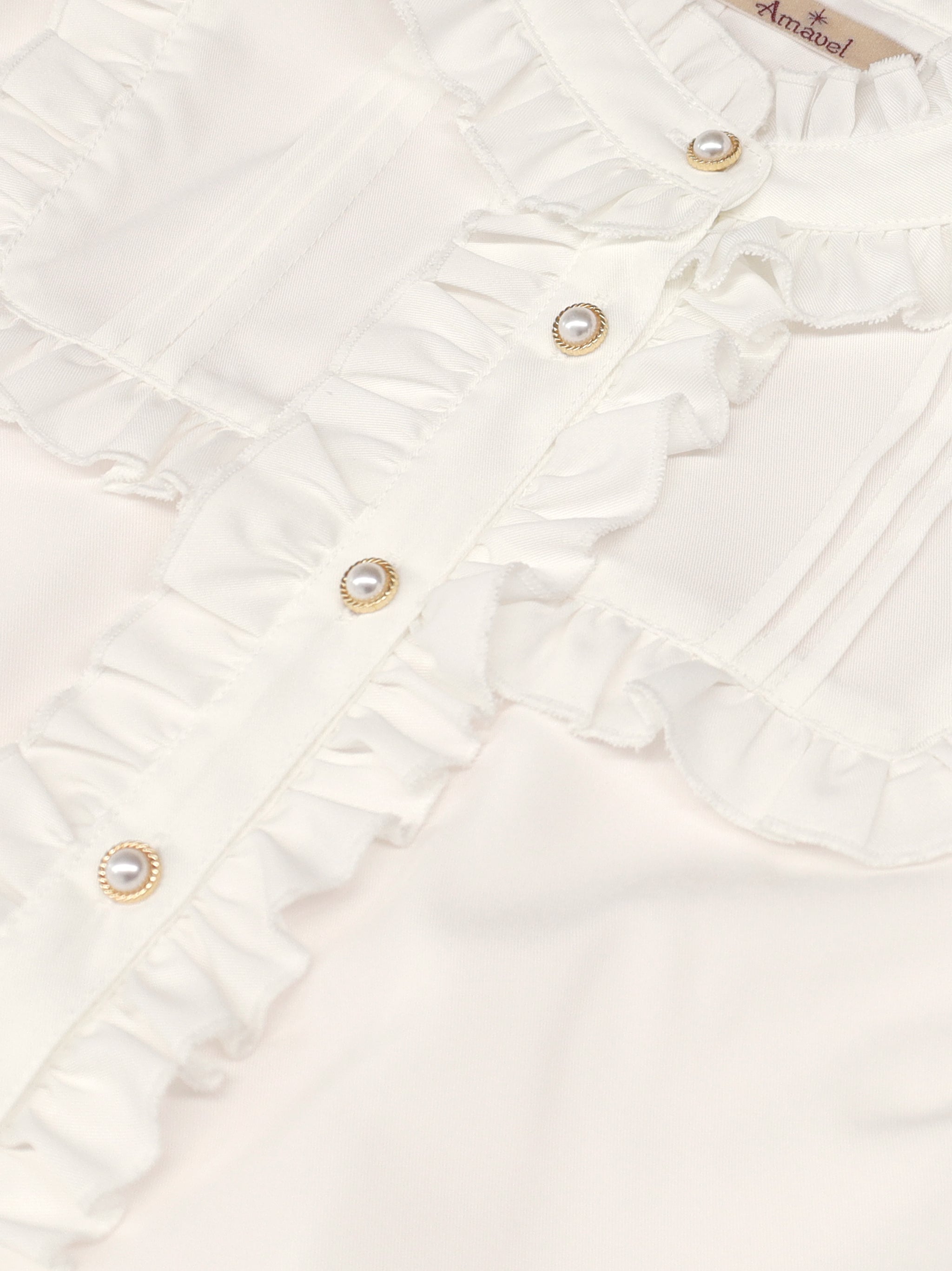 ヨーク切替スタンドフリル半袖ブラウス |Amavel(アマベル)公式サイト