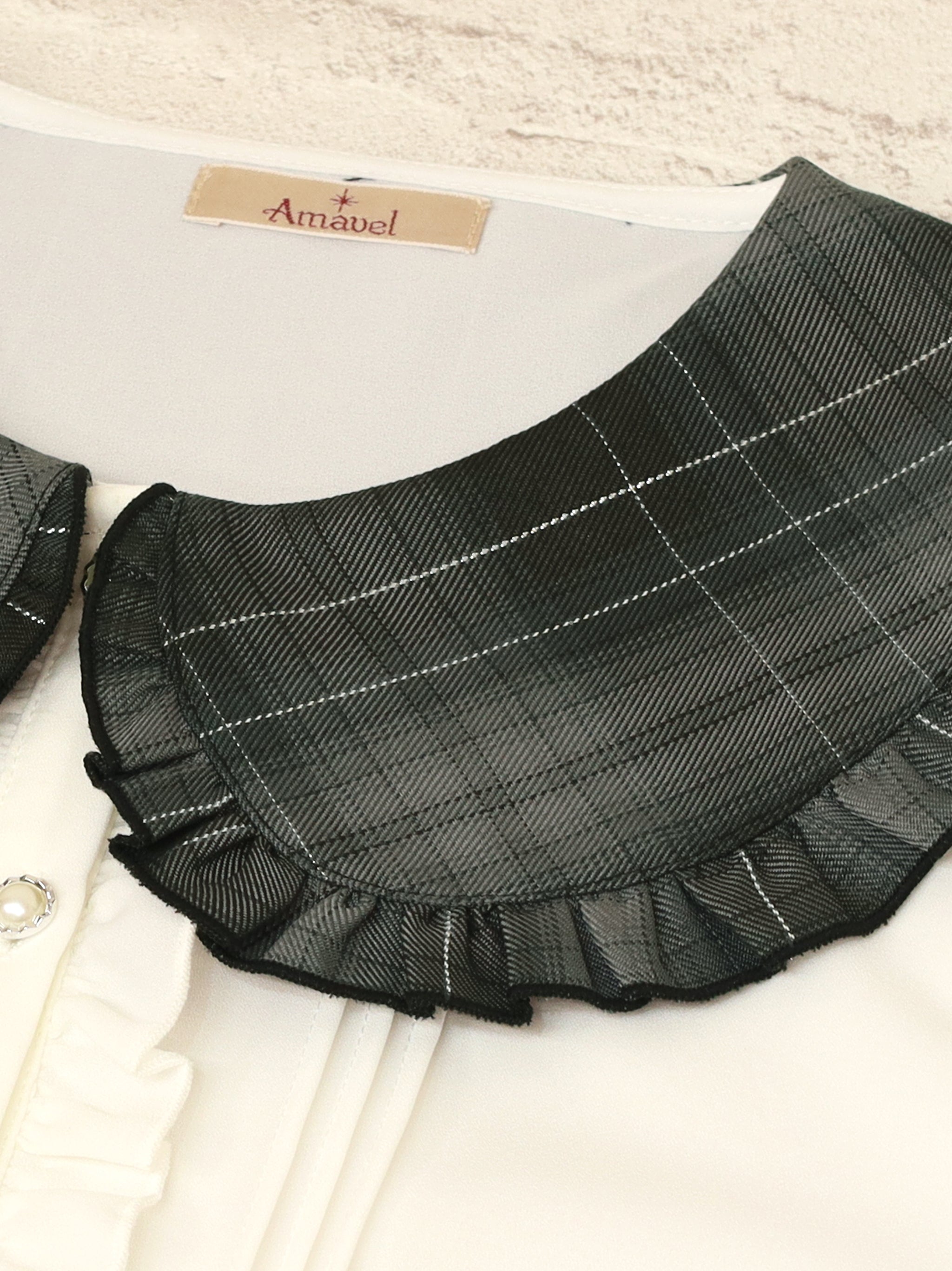 Plaid Collar リボンブラウス |Amavel(アマベル)公式サイト