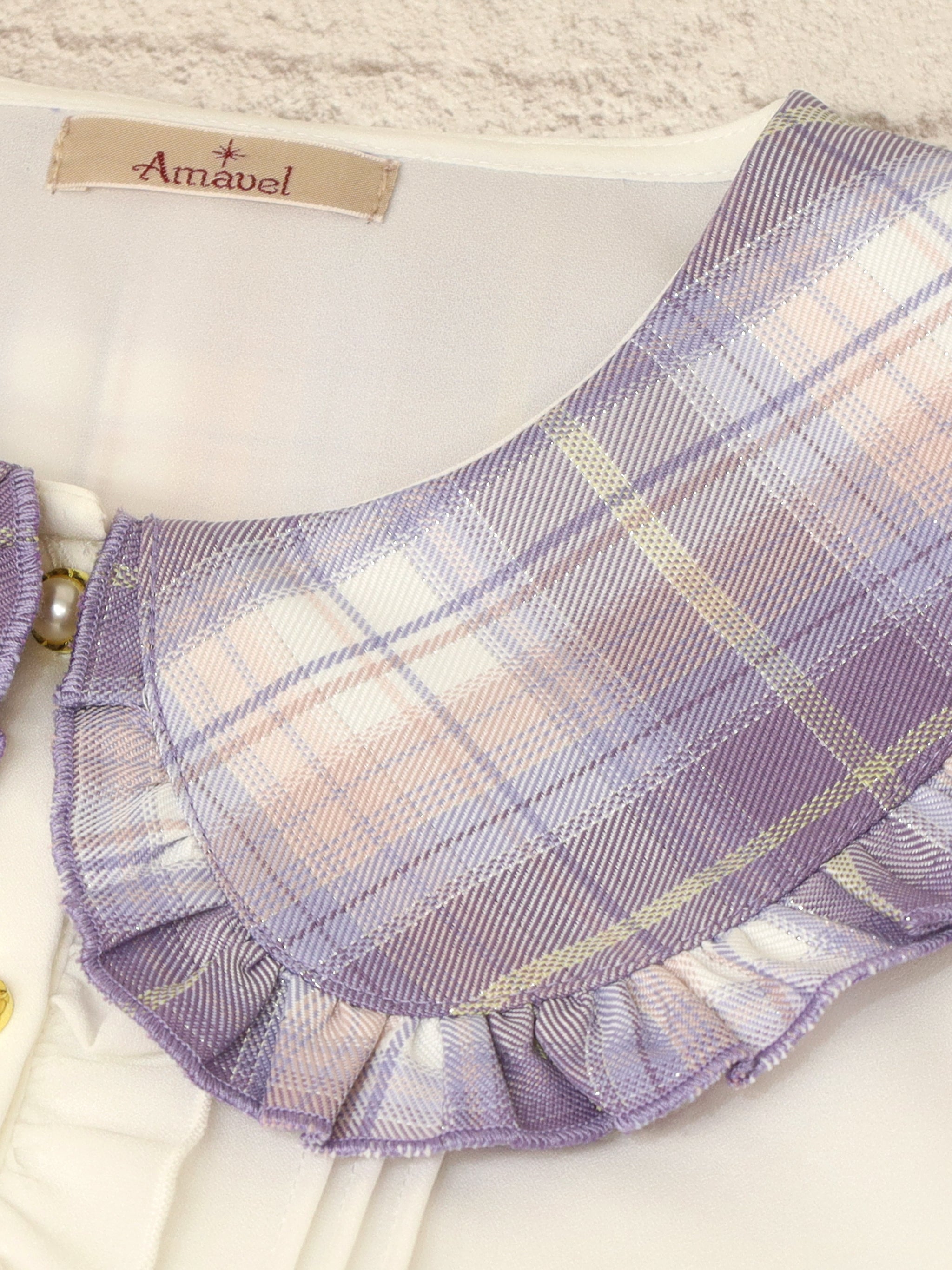 Plaid Collar リボンブラウス |Amavel(アマベル)公式サイト