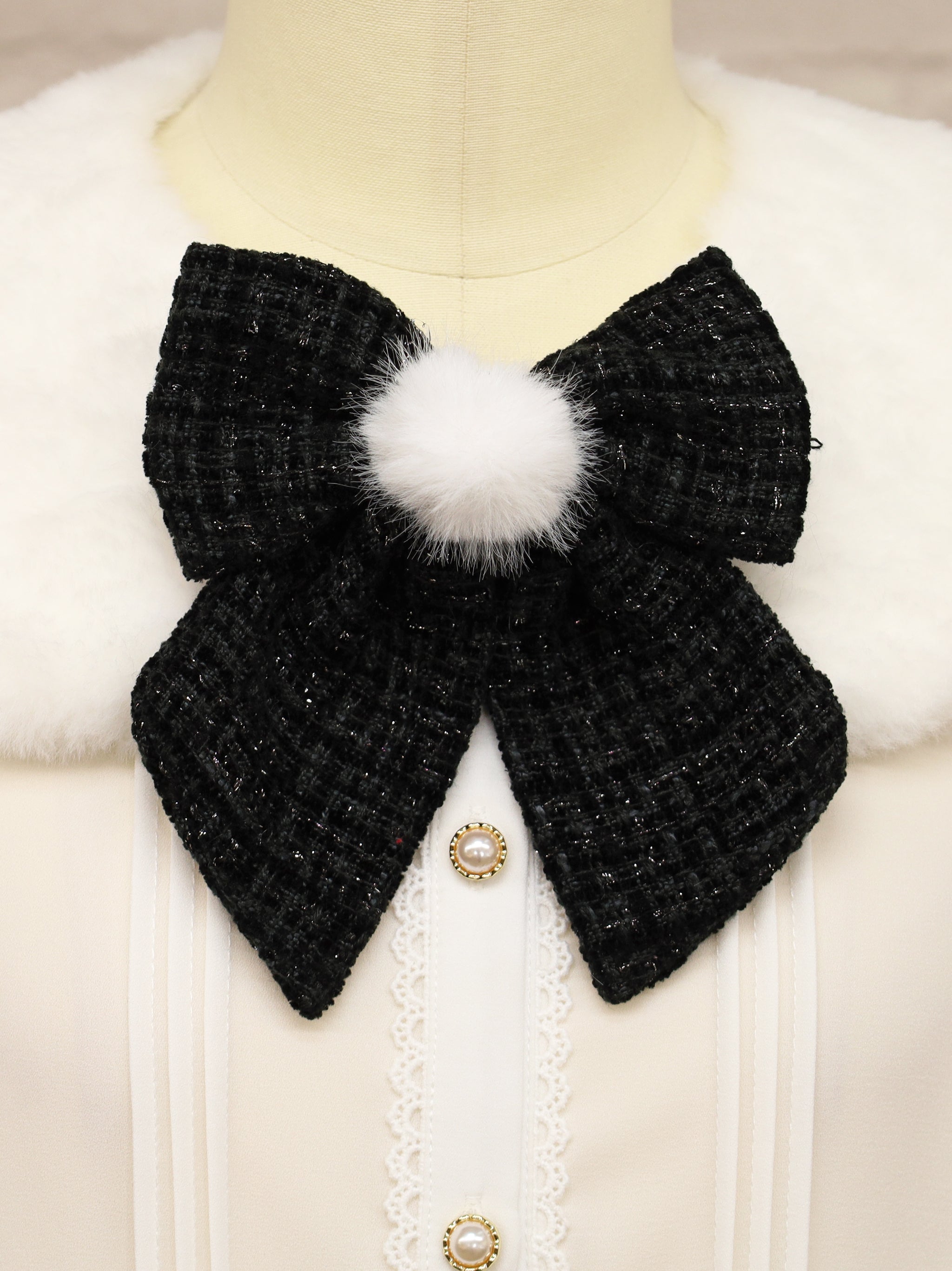 Étoile Tweed ファーティペットブラウス |Amavel(アマベル)公式サイト