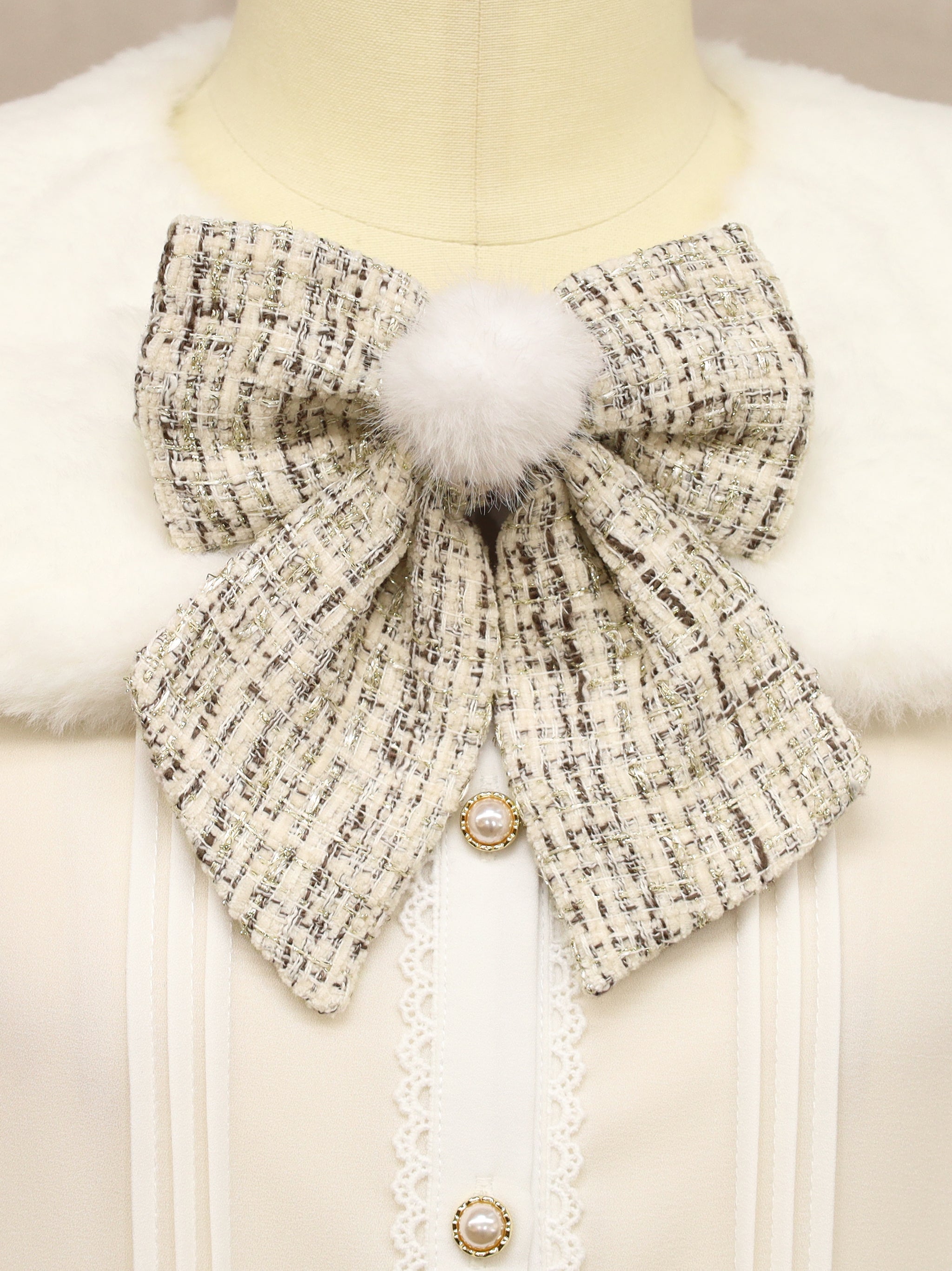 Étoile Tweed ファーティペットブラウス |Amavel(アマベル)公式サイト