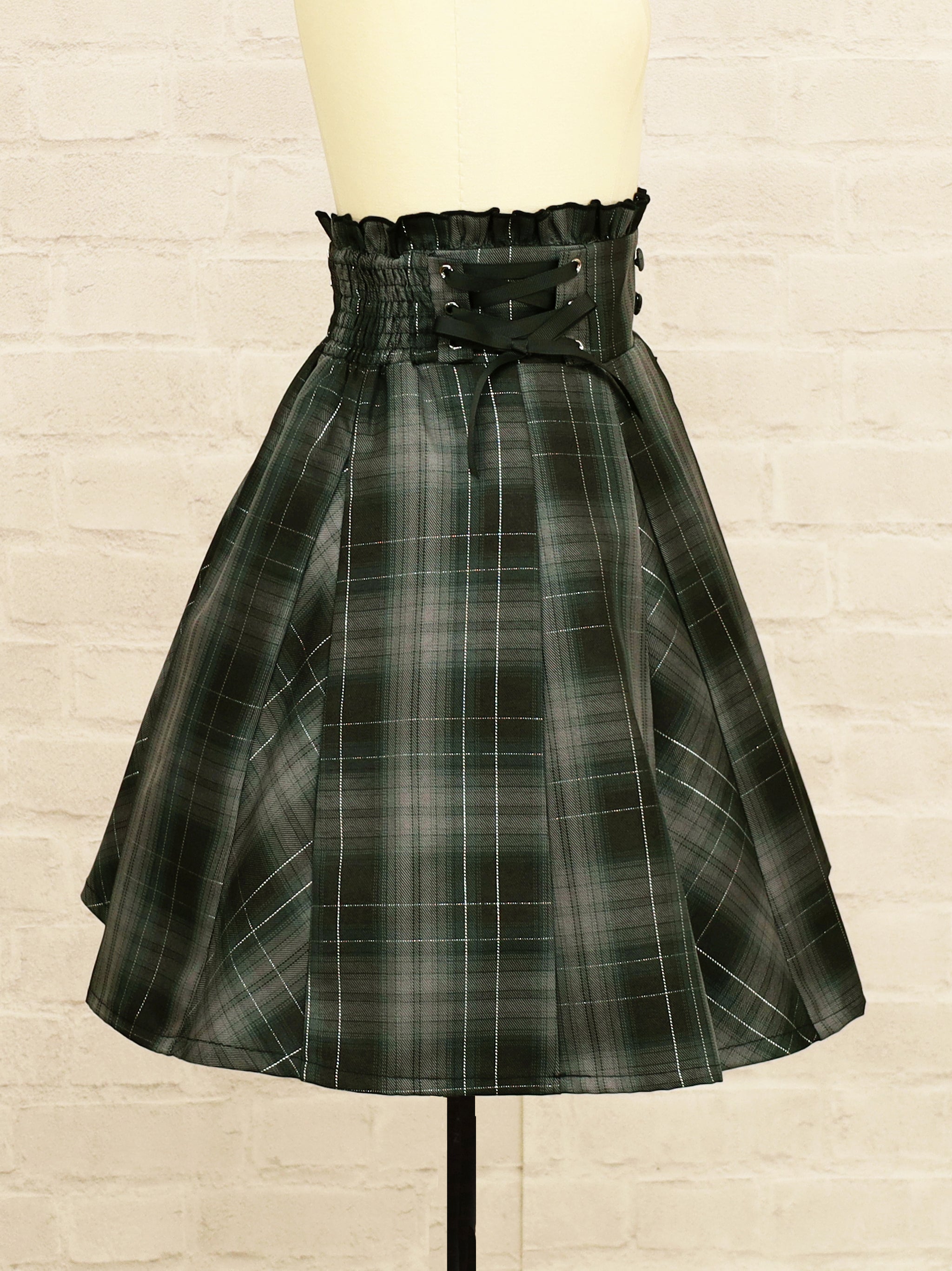 サイドレースアップはぎフレアチェックスカート |Amavel(アマベル)公式サイト