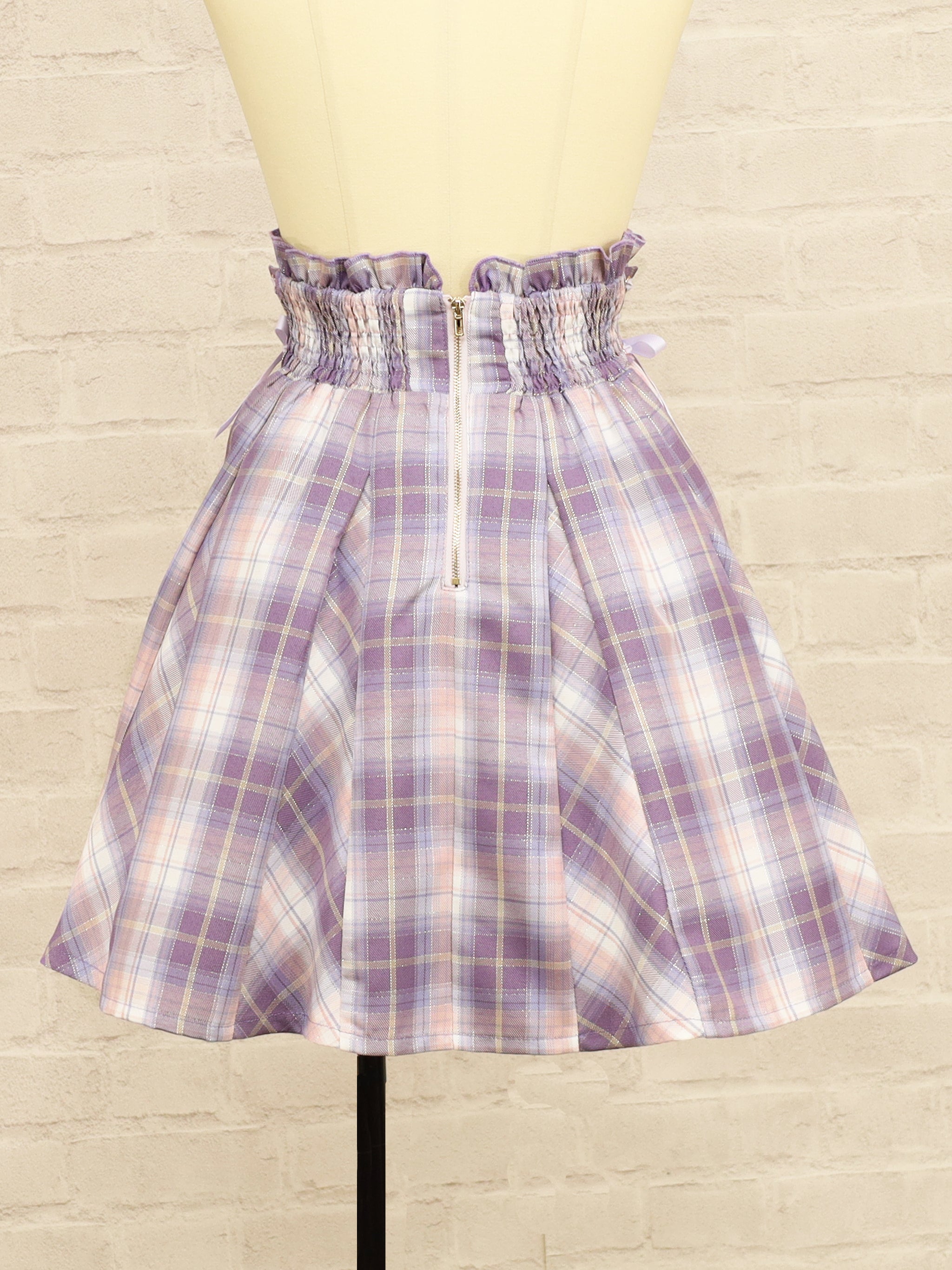 サイドレースアップはぎフレアチェックスカート |Amavel(アマベル)公式サイト