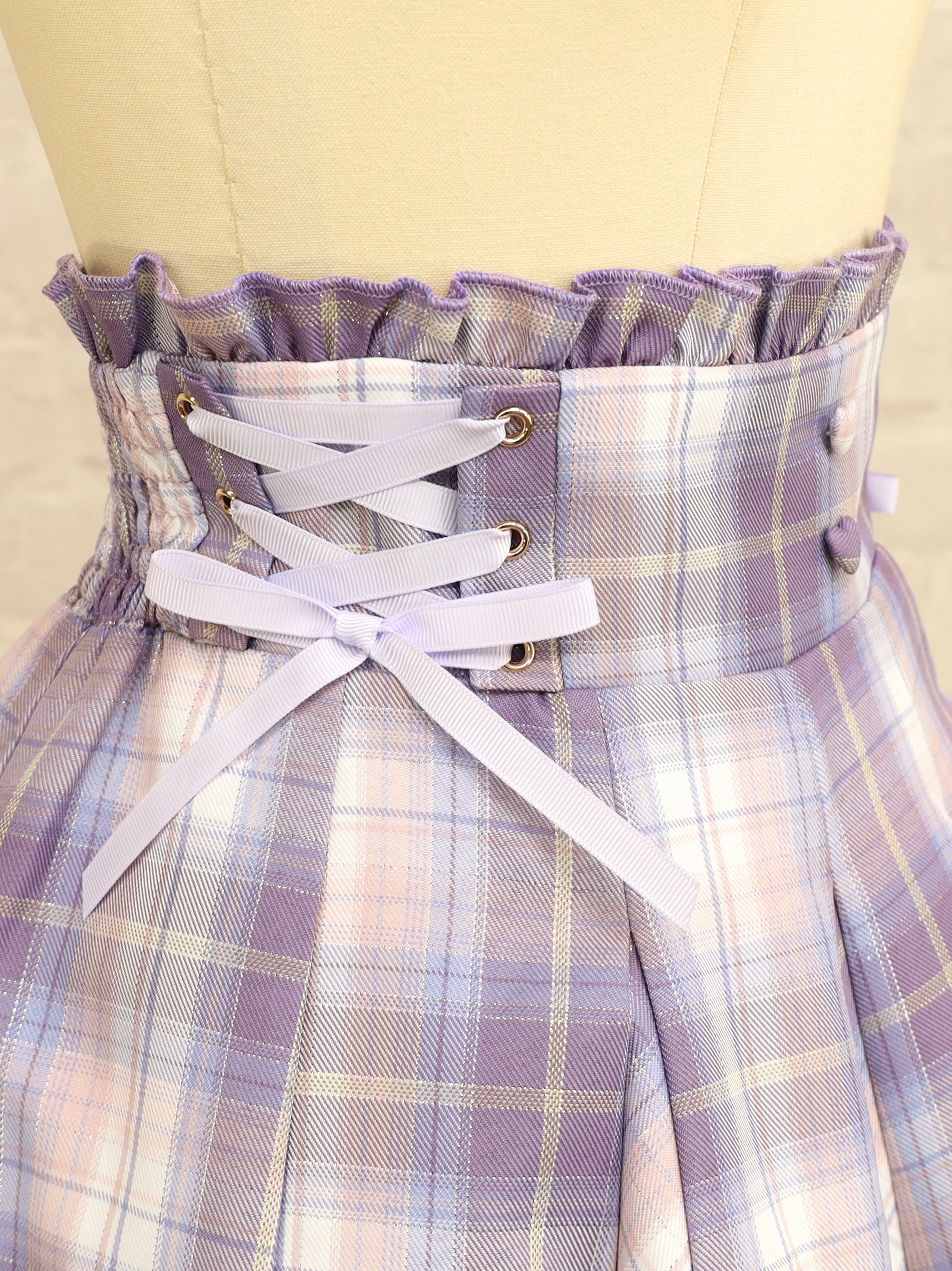 サイドレースアップはぎフレアチェックスカート |Amavel(アマベル)公式サイト