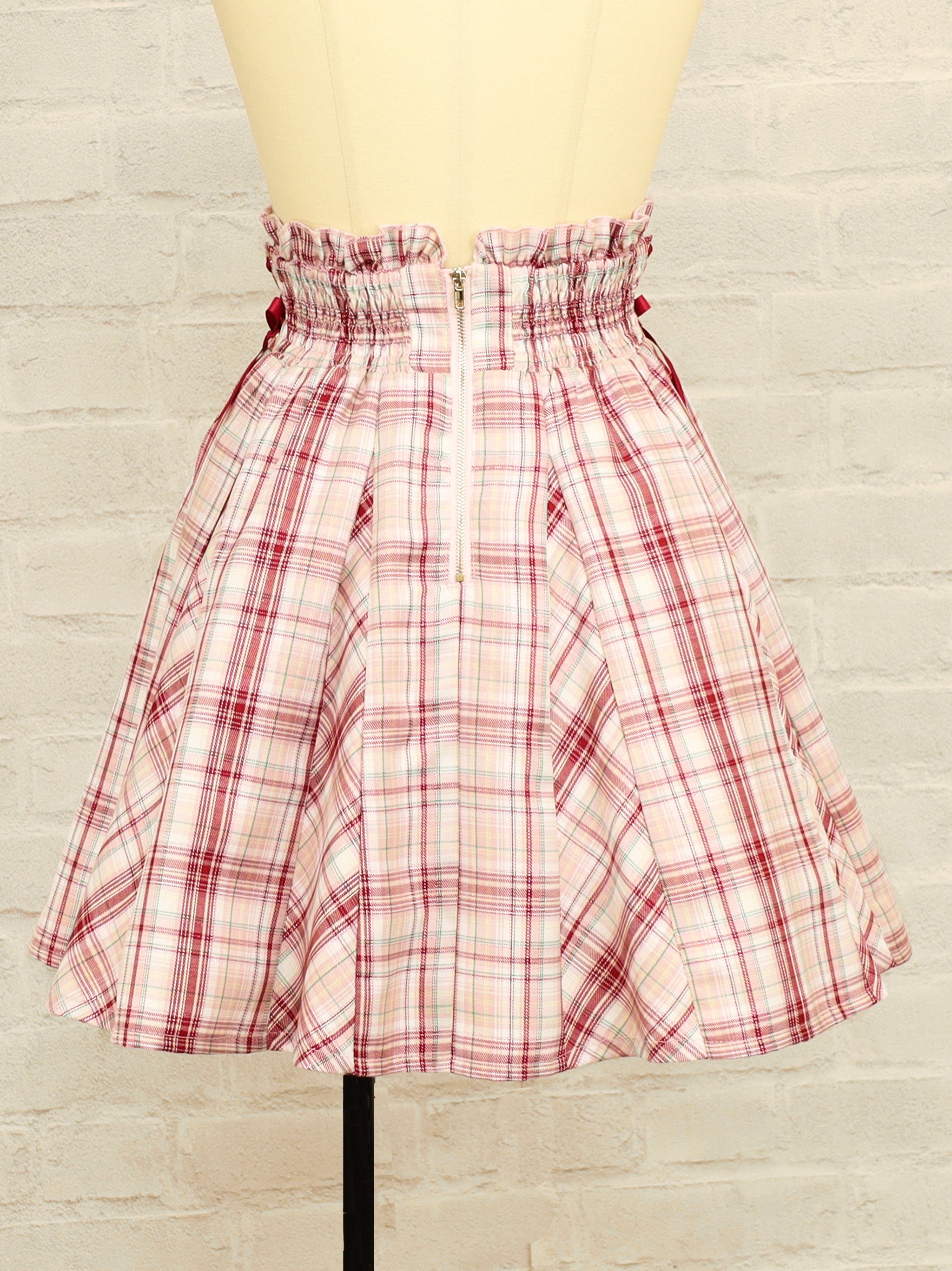 サイドレースアップはぎフレアチェックスカート |Amavel(アマベル)公式サイト