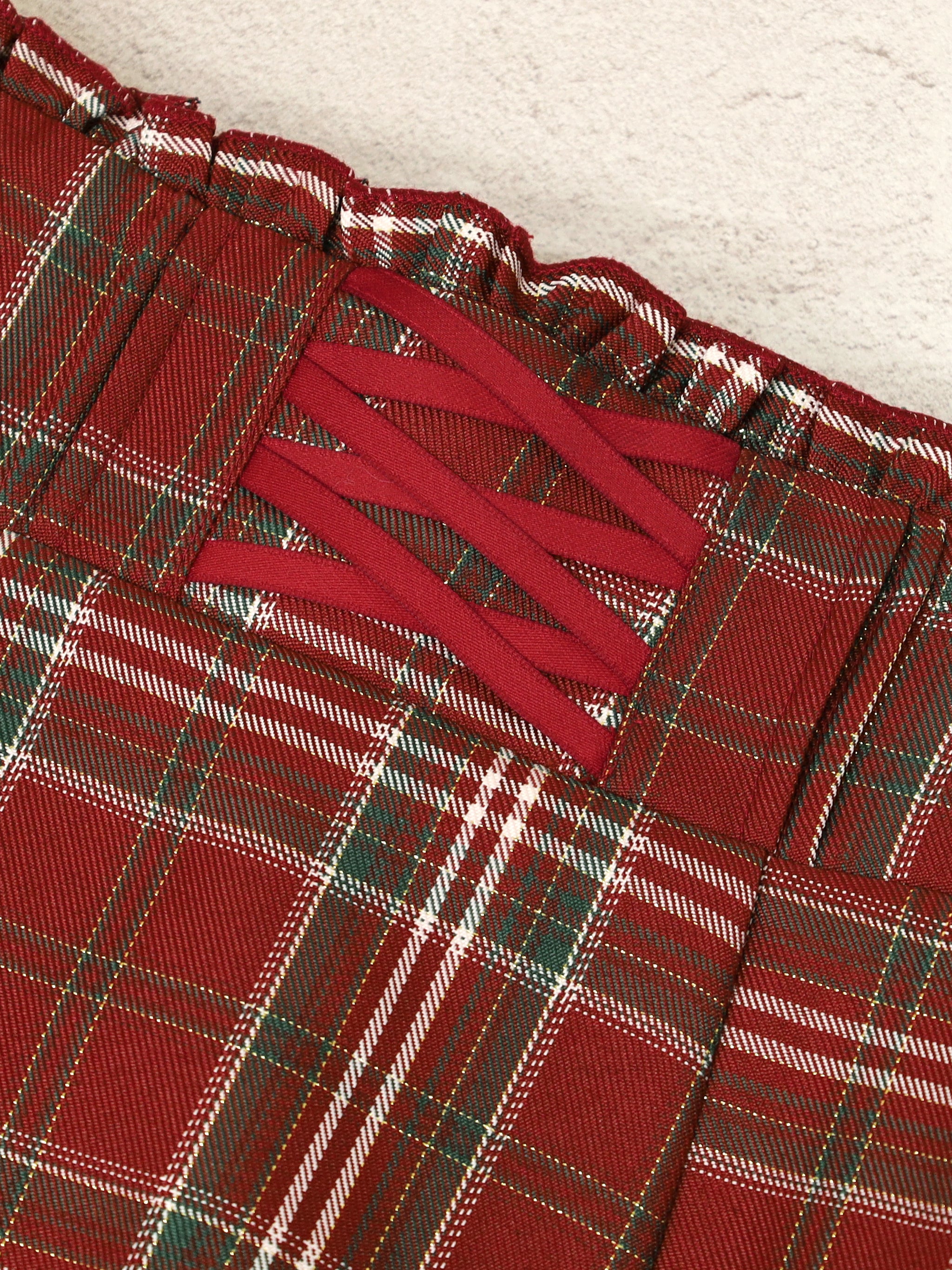 ファーポン付チェックフリルスカート |Amavel(アマベル)公式サイト