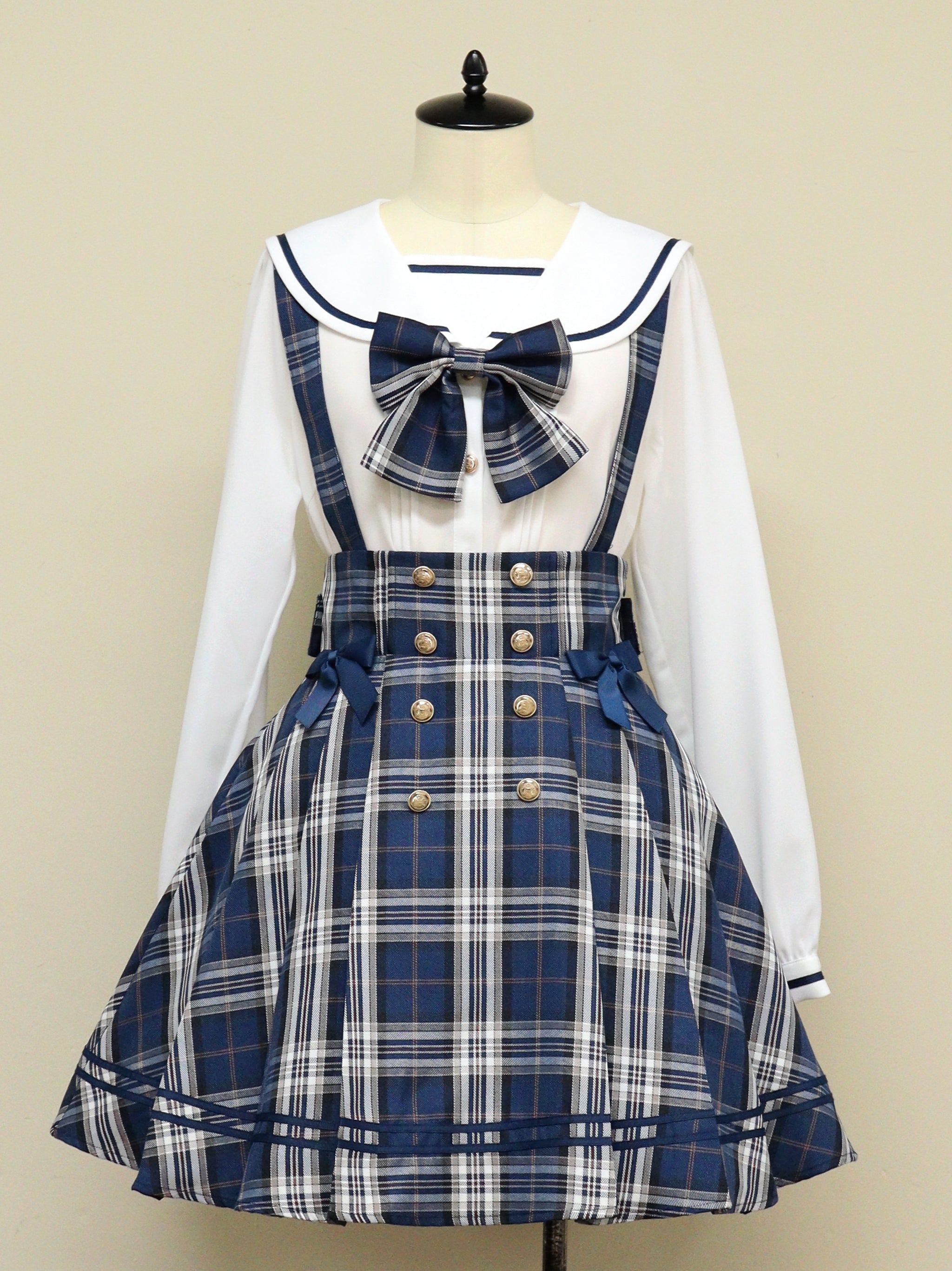 Nostalgic Check サイドプリーツマリンスカパン ネイビー(Navy) FREE |Amavel(アマベル)公式サイト