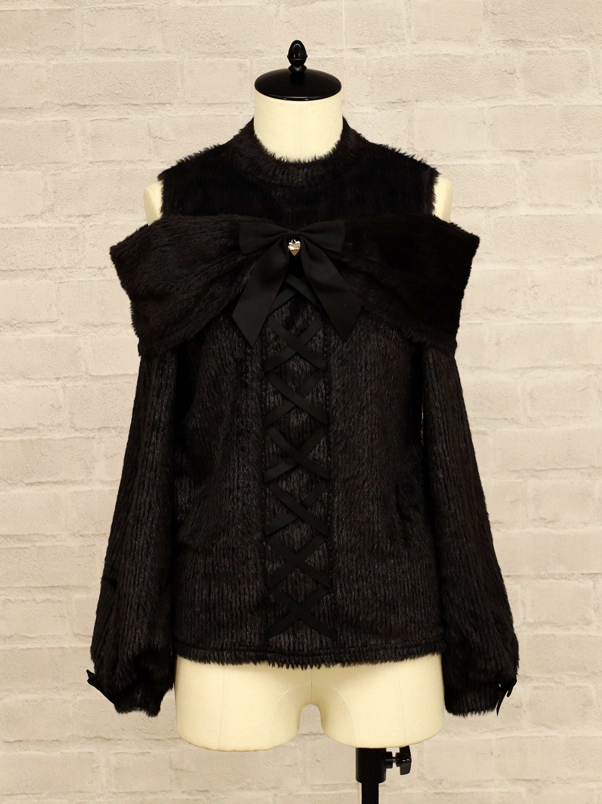 オープンショルダーリボンニットトップス |Amavel(アマベル)公式サイト