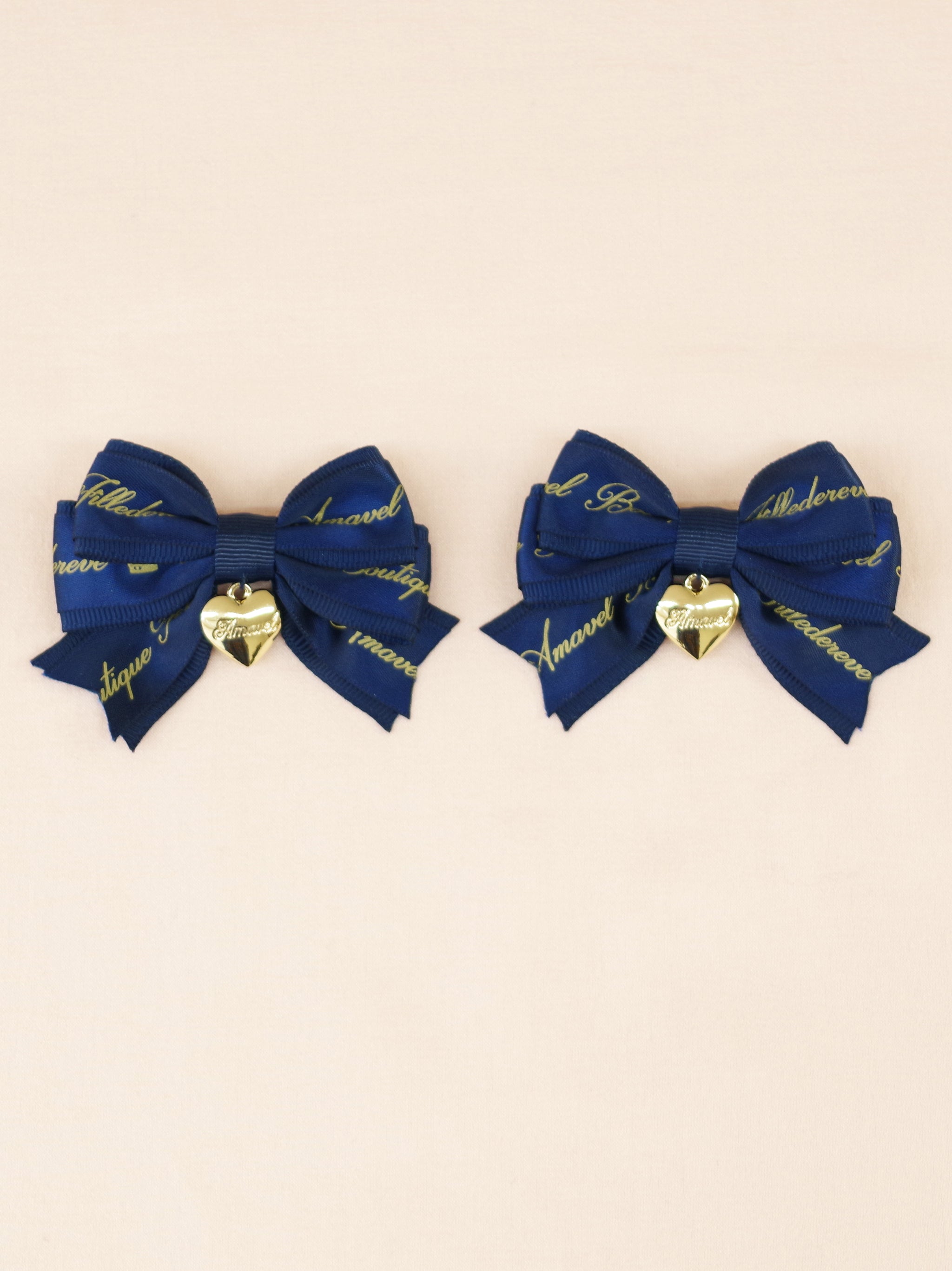 【メンバーズセール対象】ハートチャーム付ダブルリボンミニクリップ |Amavel(アマベル)公式サイト