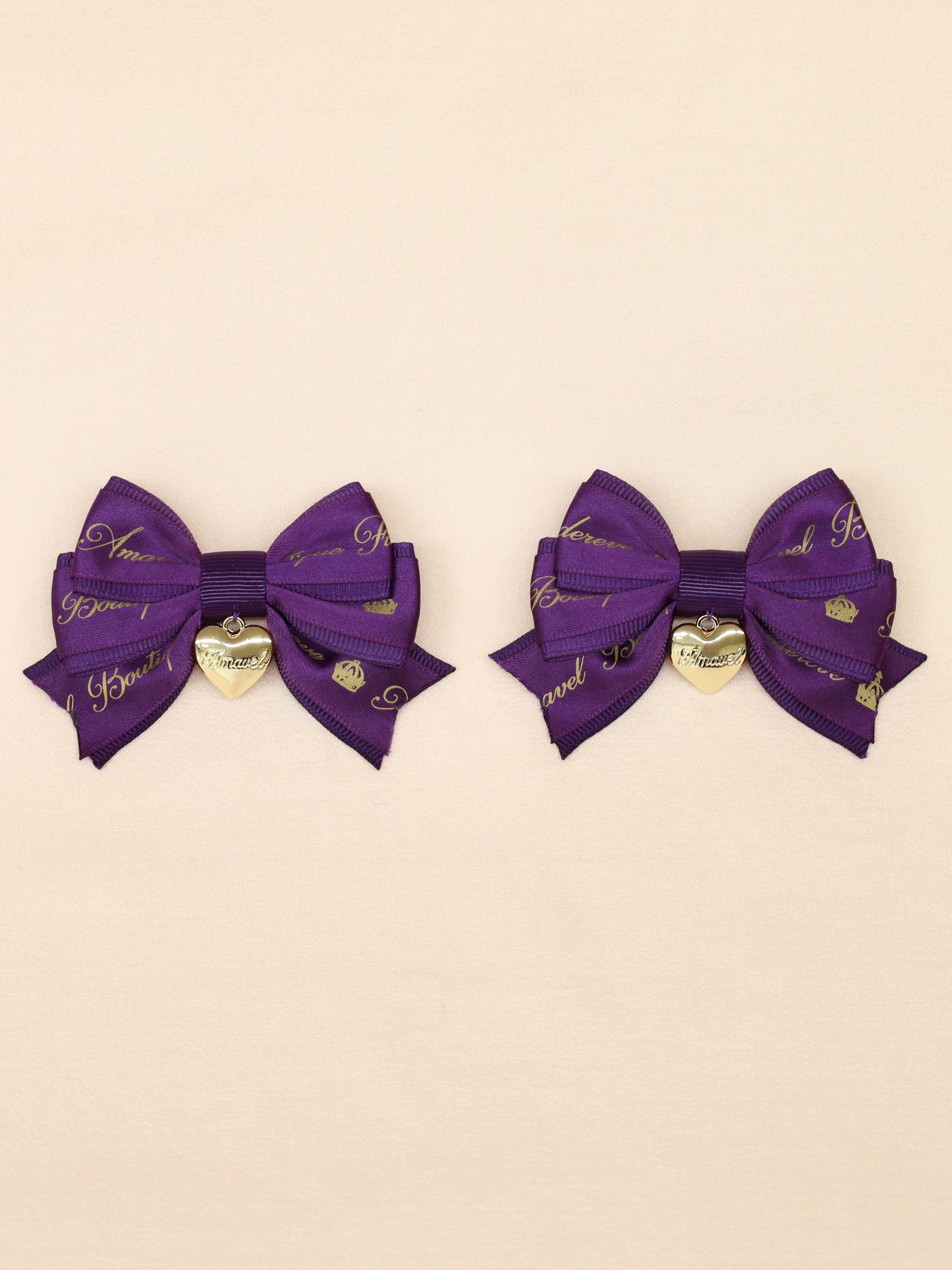 ハートチャーム付ダブルリボンミニクリップ |Amavel(アマベル)公式サイト