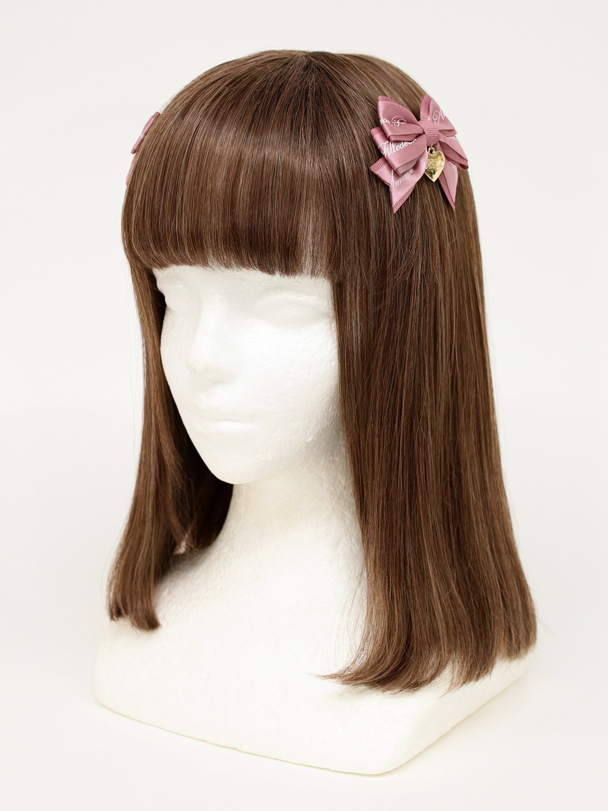 【メンバーズセール対象】ハートチャーム付ダブルリボンミニクリップ ピンク(Pink) FREE |Amavel(アマベル)公式サイト