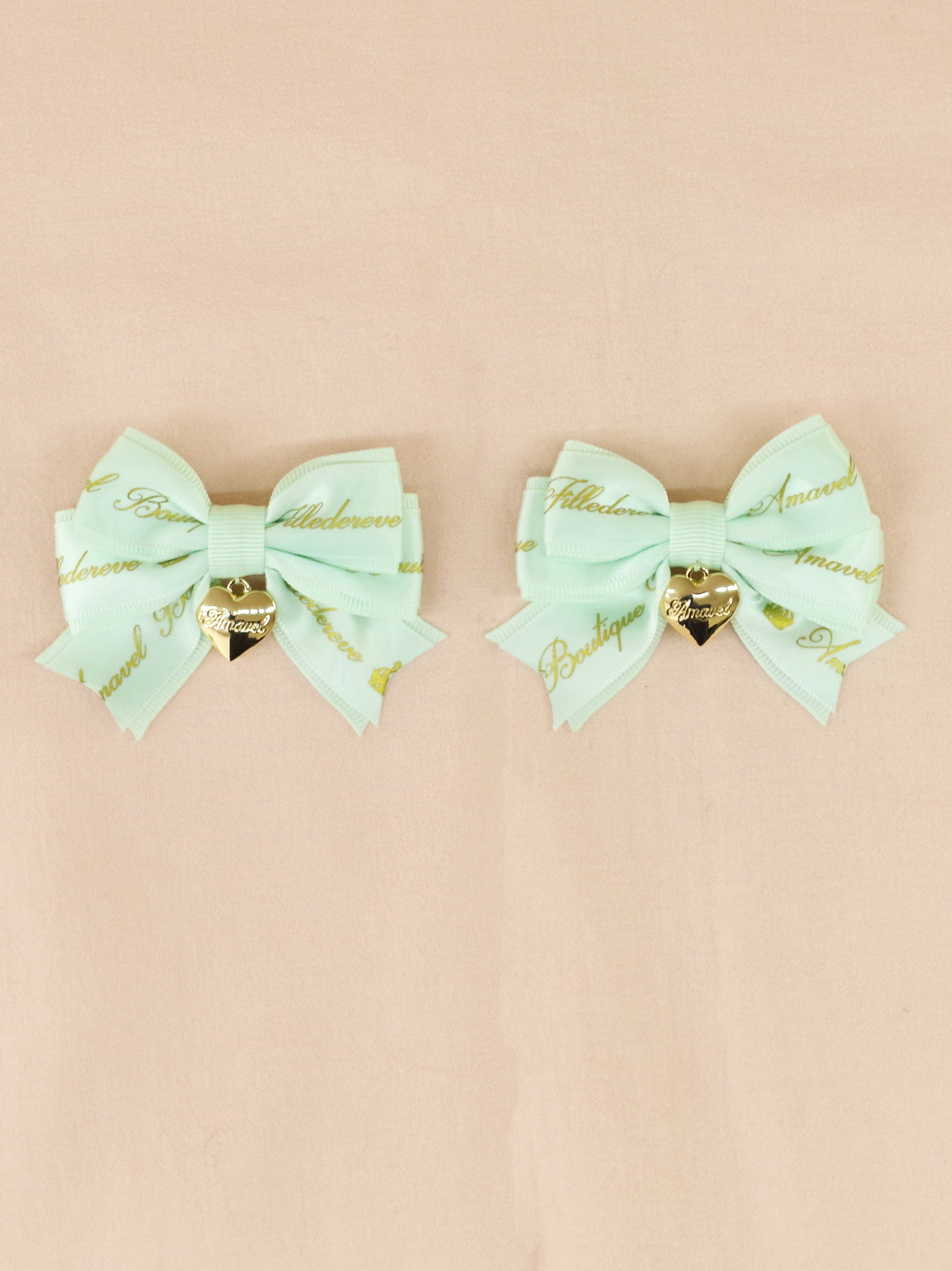 【メンバーズセール対象】ハートチャーム付ダブルリボンミニクリップ |Amavel(アマベル)公式サイト