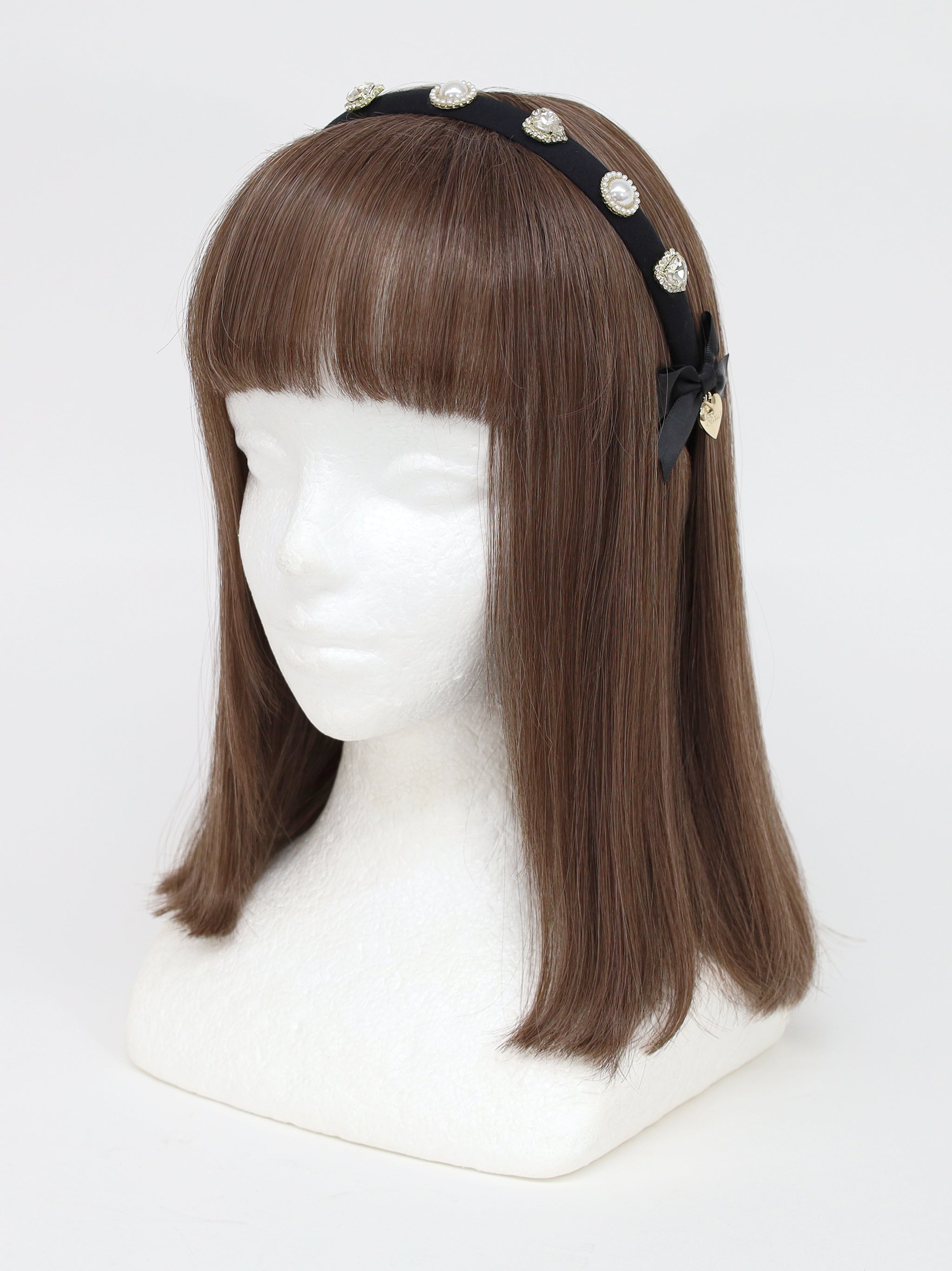 ビジューリボンカチューシャ ブラック(Black) FREE |Amavel(アマベル)公式サイト