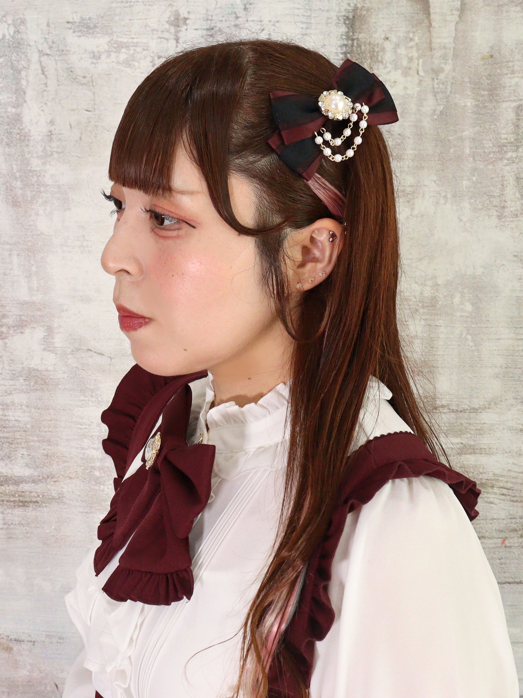 【メンバーズセール対象】Mysterious Doll ダブルリボンクリップ ボルドー(Bordeaux) FREE |Amavel(アマベル)公式サイト