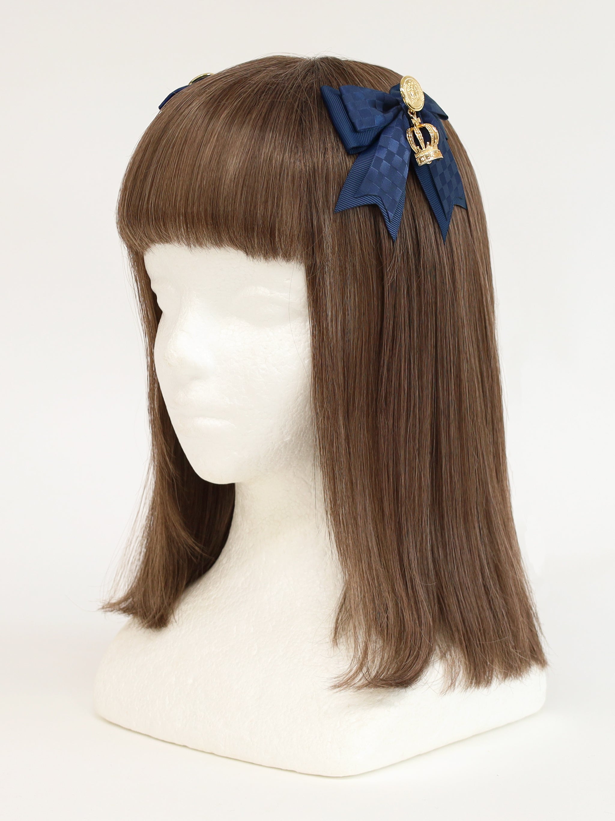 【メンバーズセール対象】Royal checkmate ダブルリボンクリップ ネイビー(Navy) FREE |Amavel(アマベル)公式サイト