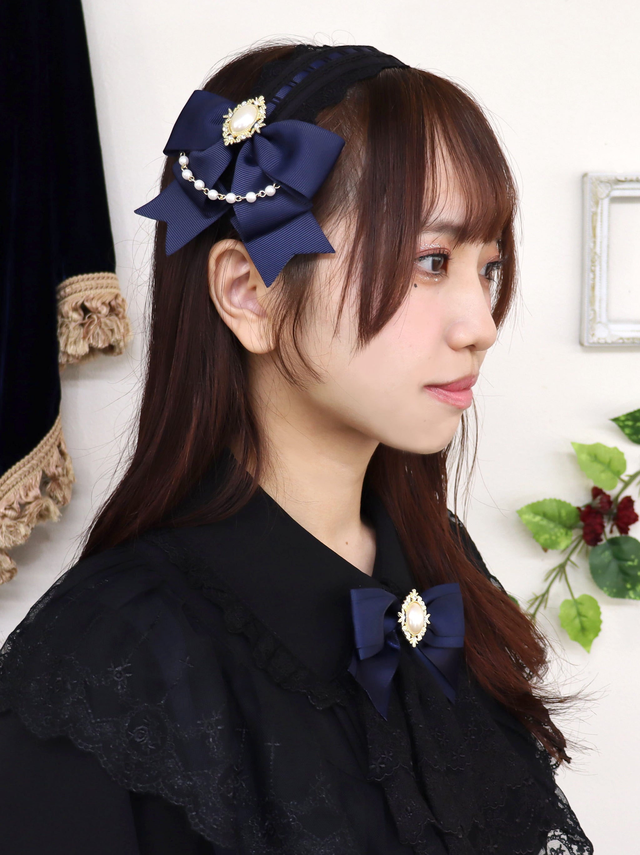 Rosette Doll リボンカチューシャ ネイビー(Navy) FREE |Amavel(アマベル)公式サイト