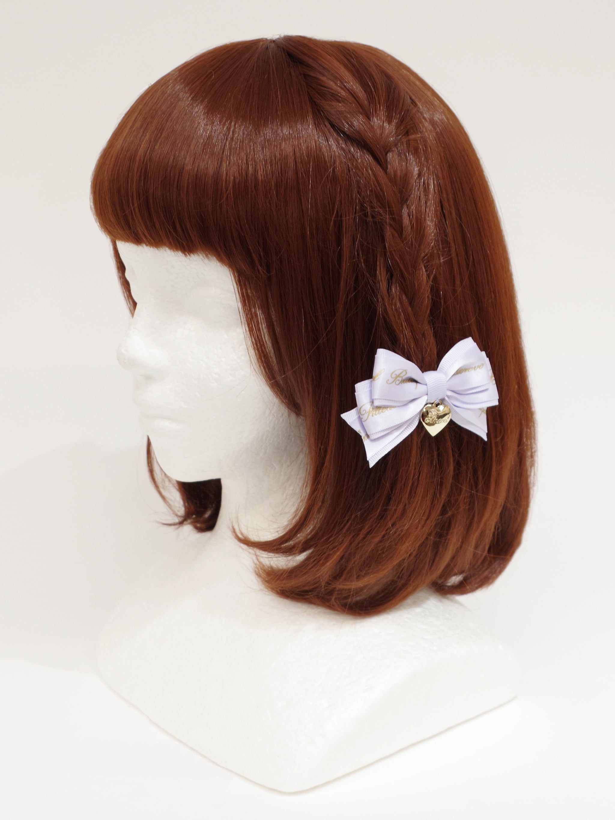 ハートチャーム付ダブルリボンミニクリップ ラベンダー(Lavender) FREE |Amavel(アマベル)公式サイト