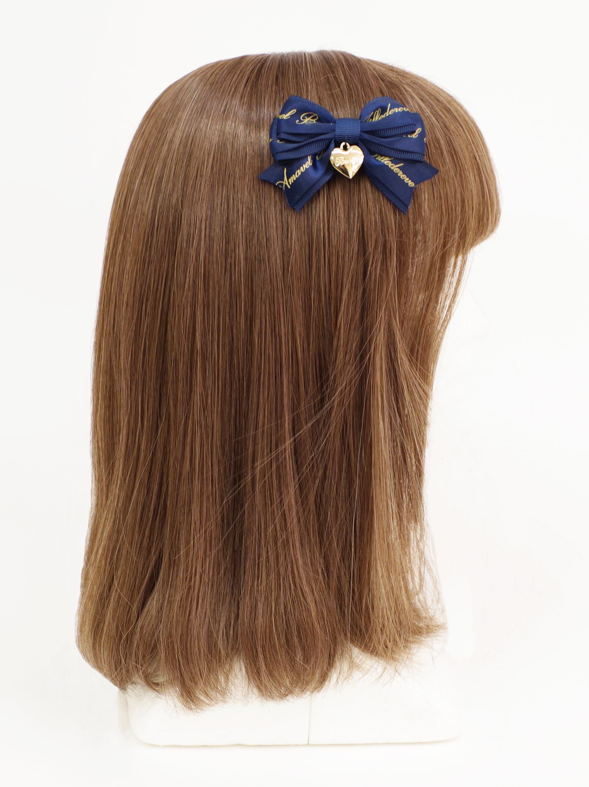 ハートチャーム付ダブルリボンミニクリップ |Amavel(アマベル)公式サイト