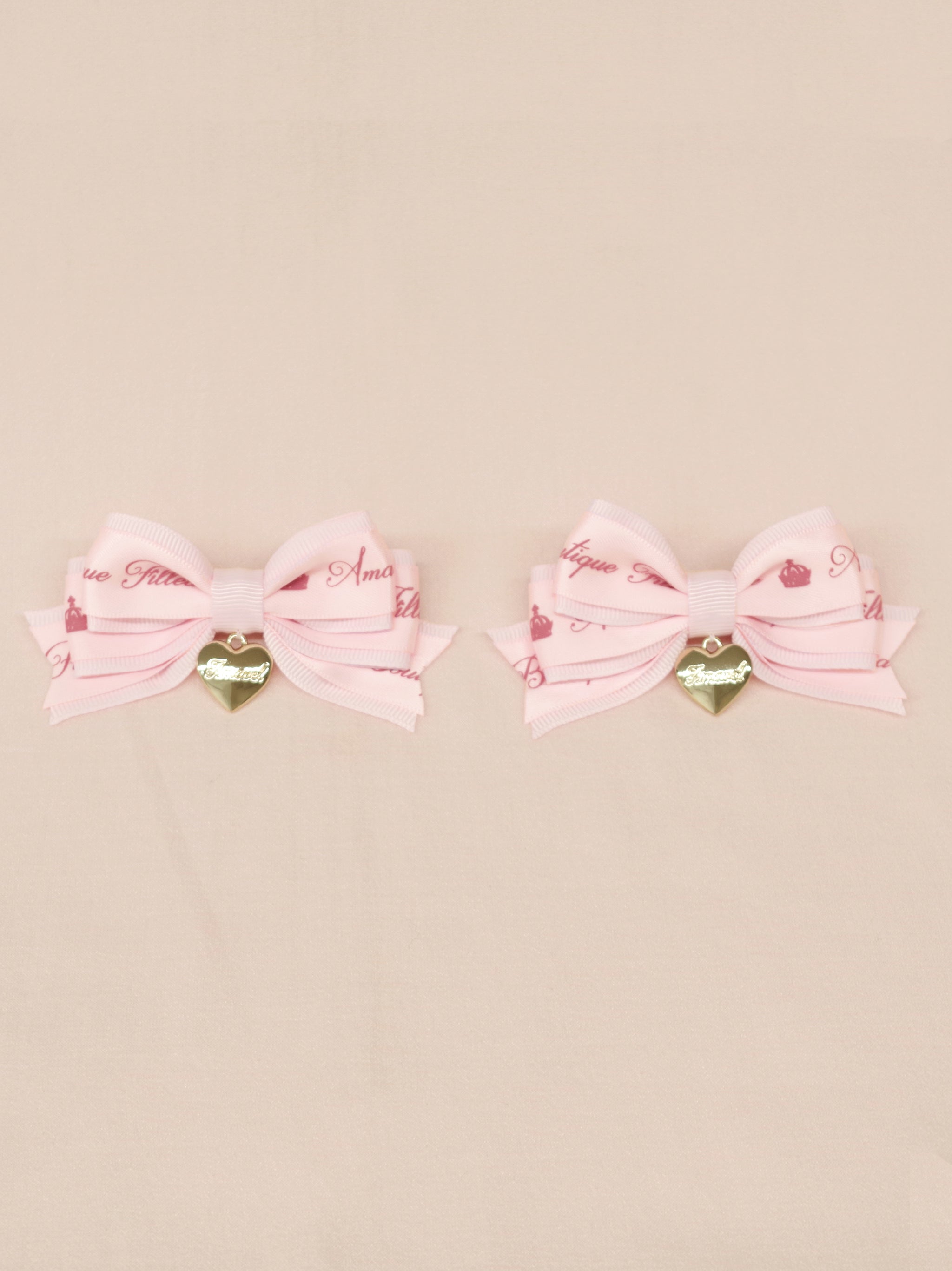 ハートチャーム付ダブルリボンミニクリップ |Amavel(アマベル)公式サイト