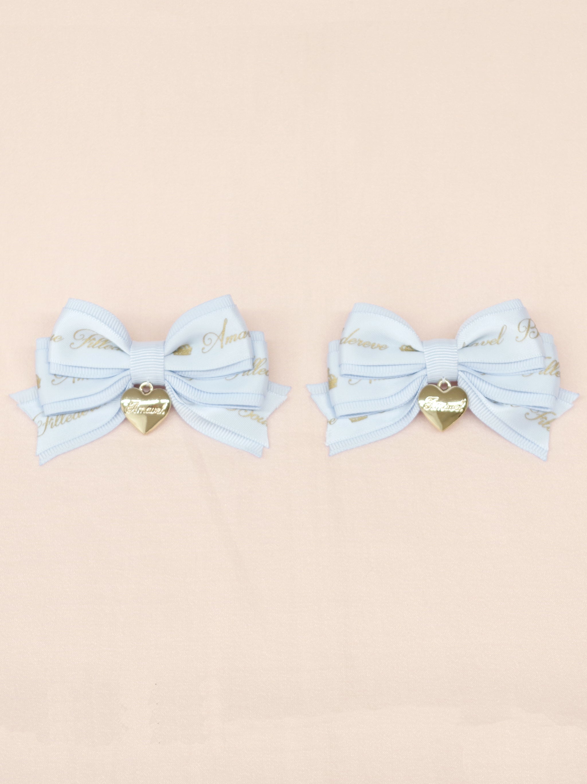 ハートチャーム付ダブルリボンミニクリップ |Amavel(アマベル)公式サイト