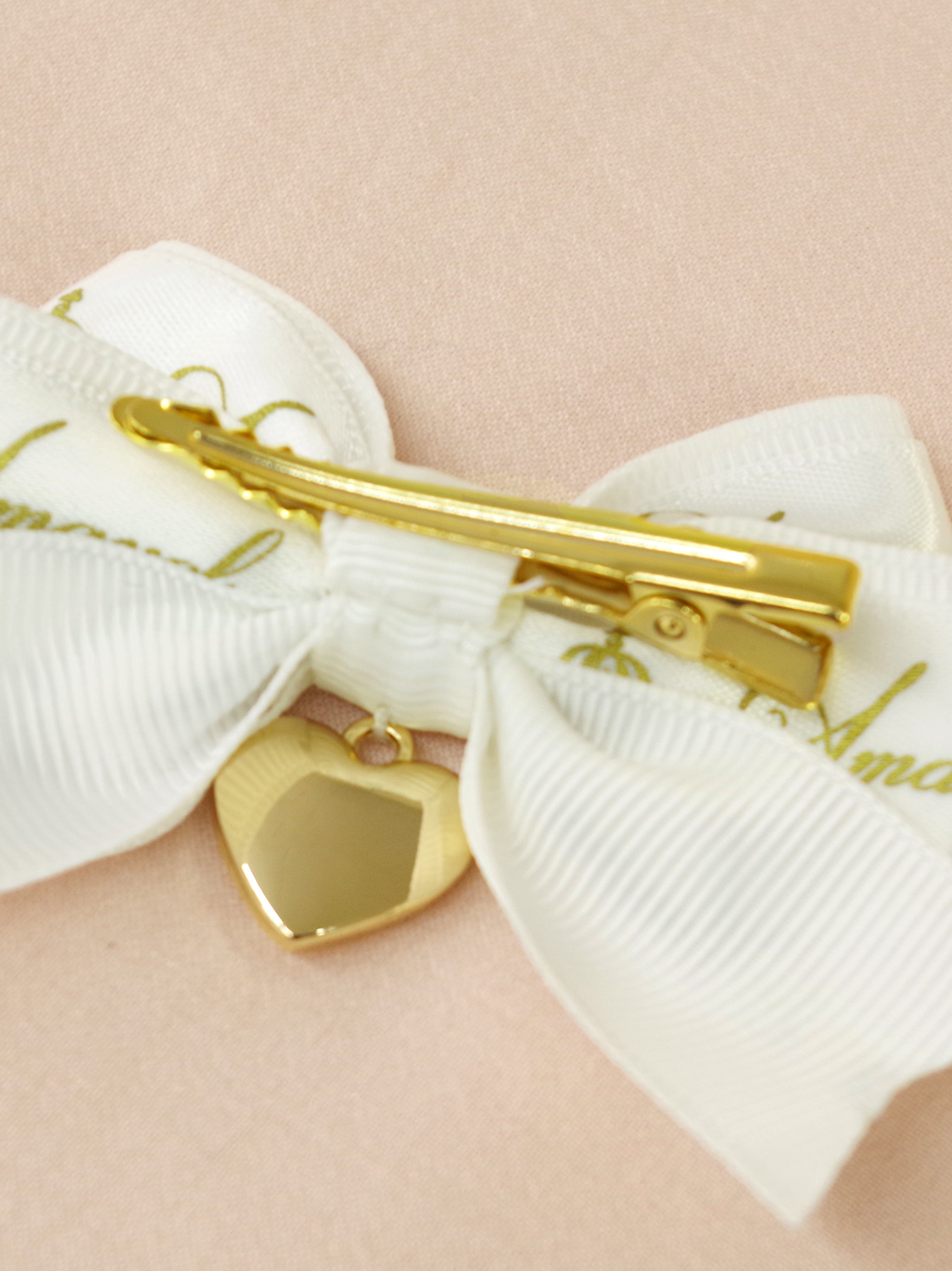 ハートチャーム付ダブルリボンミニクリップ |Amavel(アマベル)公式サイト