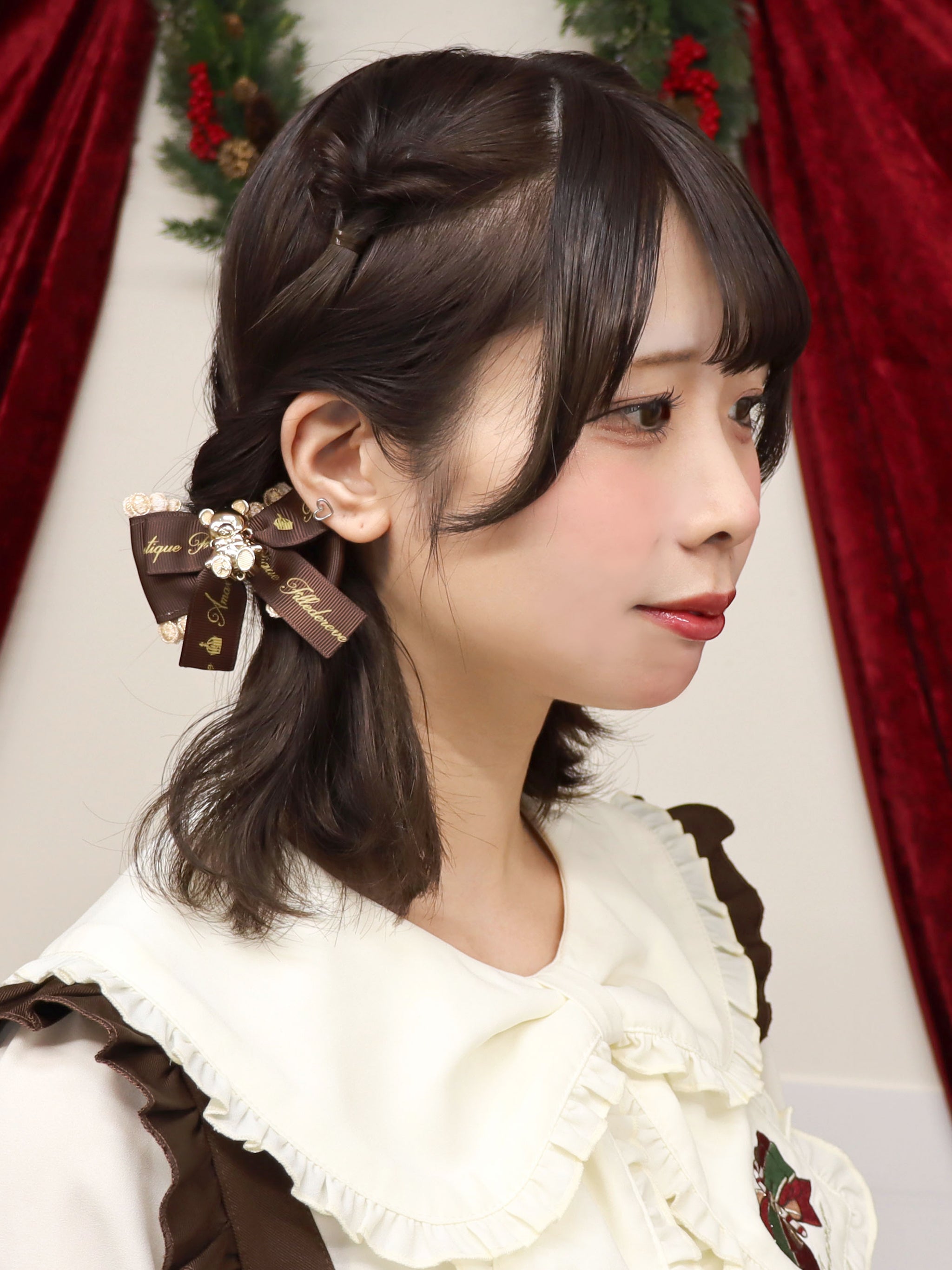 メンバーズセール対象】Holy Night Bear ダブルリボンクリップ