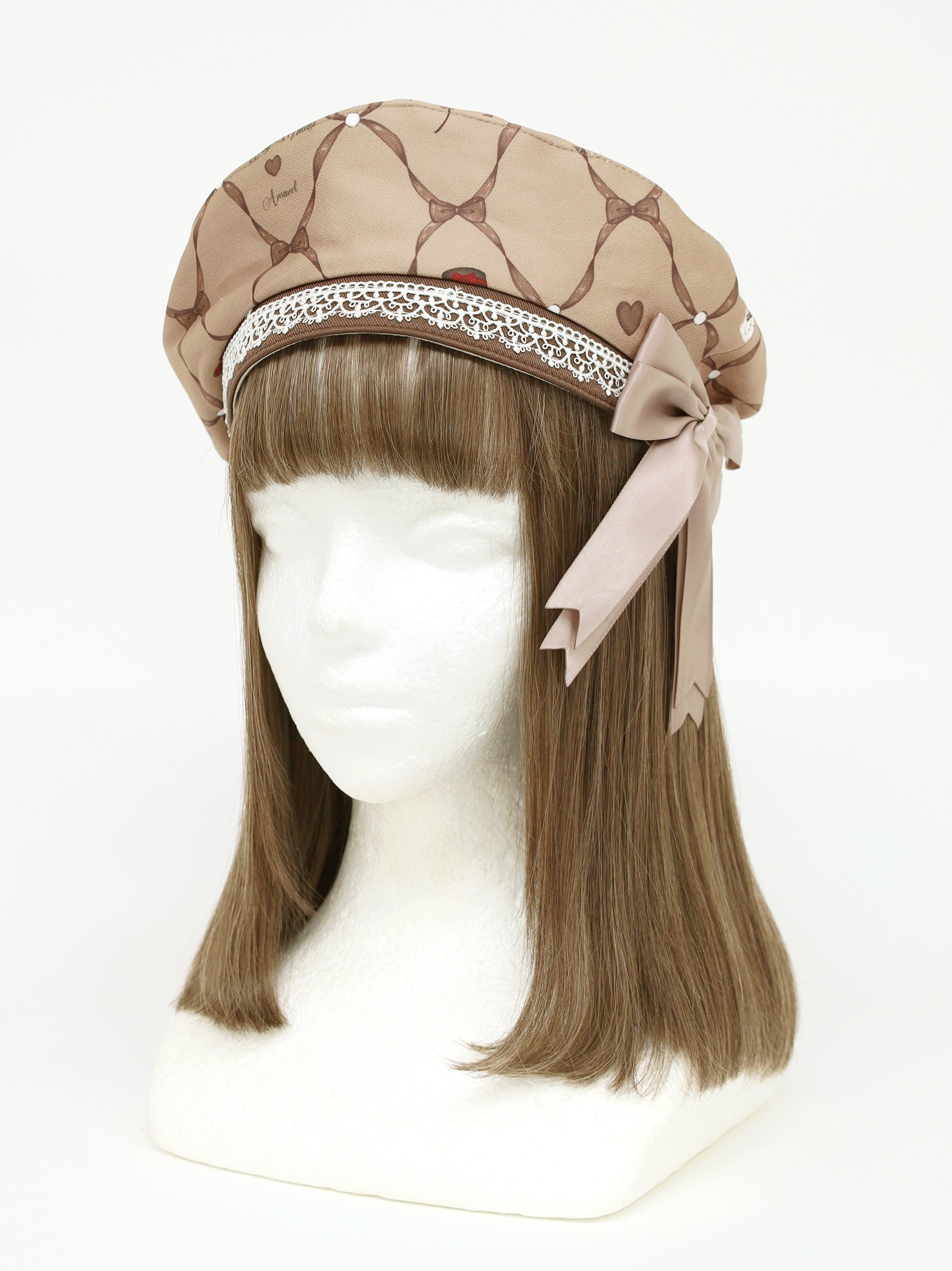 Sweet Whip プリントベレー帽 ブラウン(Brown) FREE |Amavel(アマベル)公式サイト