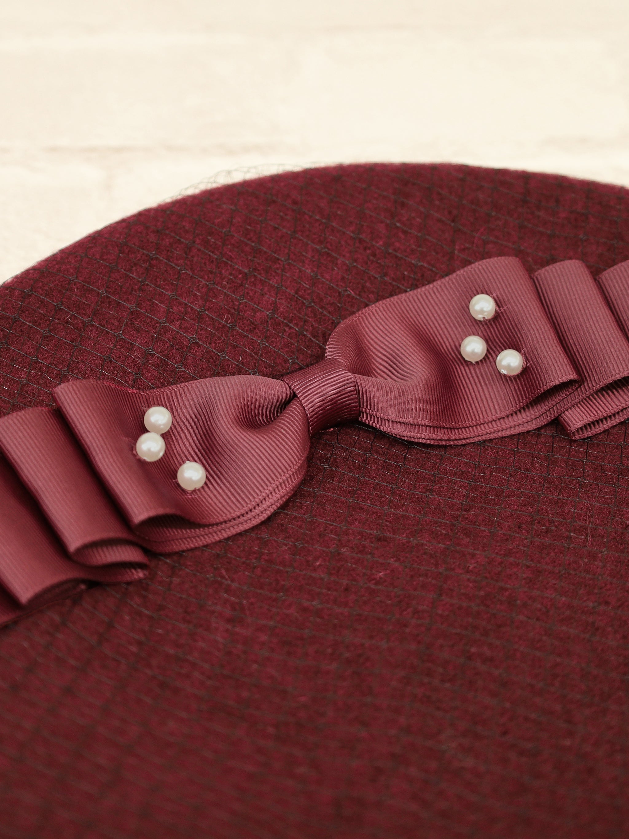 【アウトレットセール対象】チュールリボン付フェルトベレー帽 |Amavel(アマベル)公式サイト