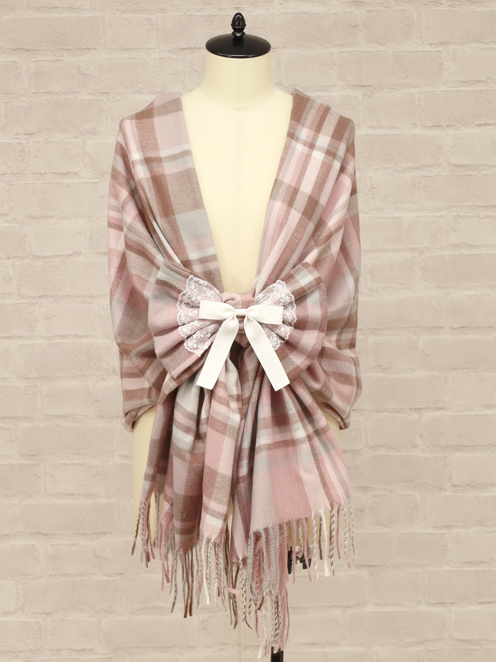 チェック柄リボンストール |Amavel(アマベル)公式サイト