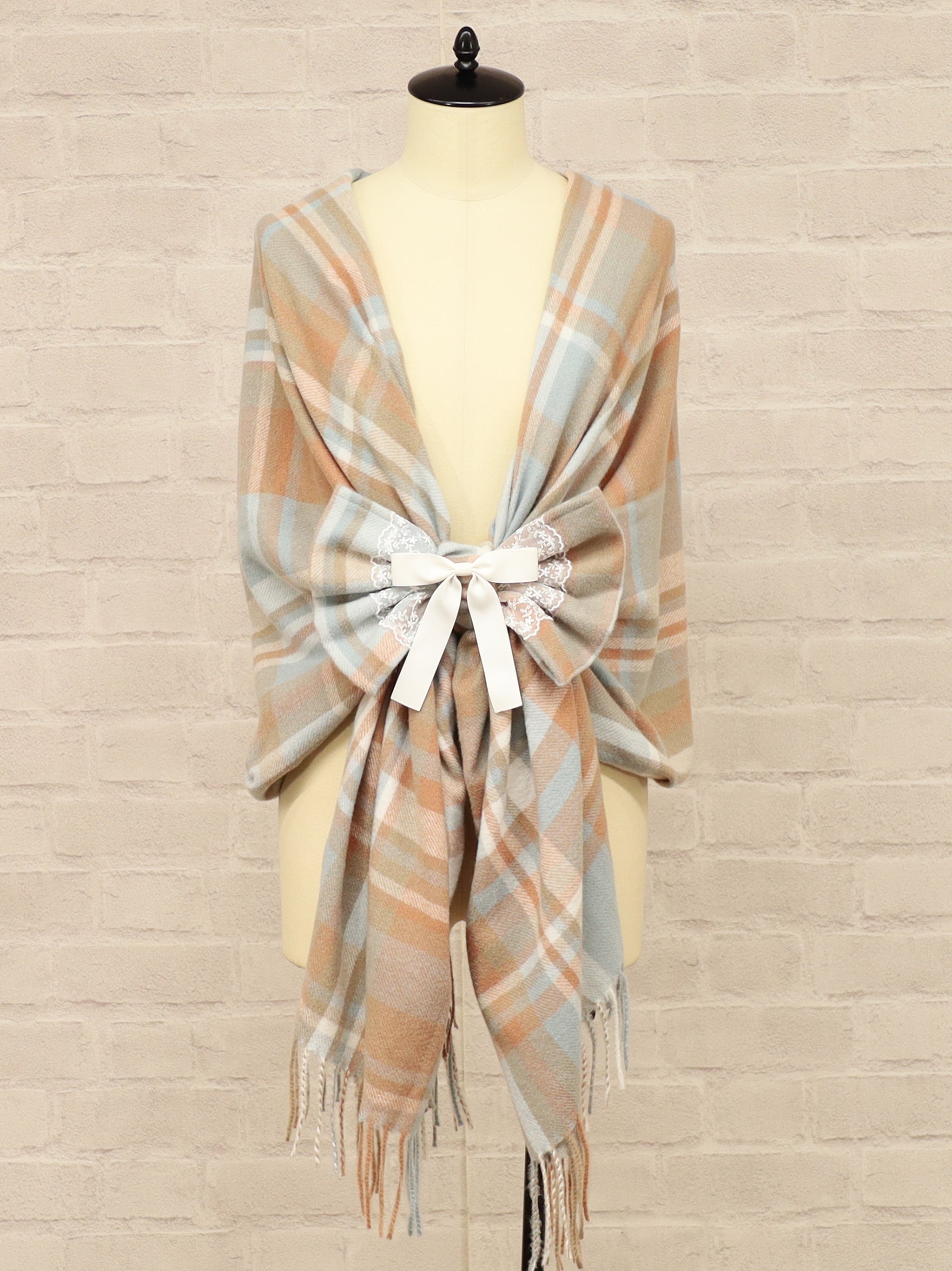 チェック柄リボンストール |Amavel(アマベル)公式サイト