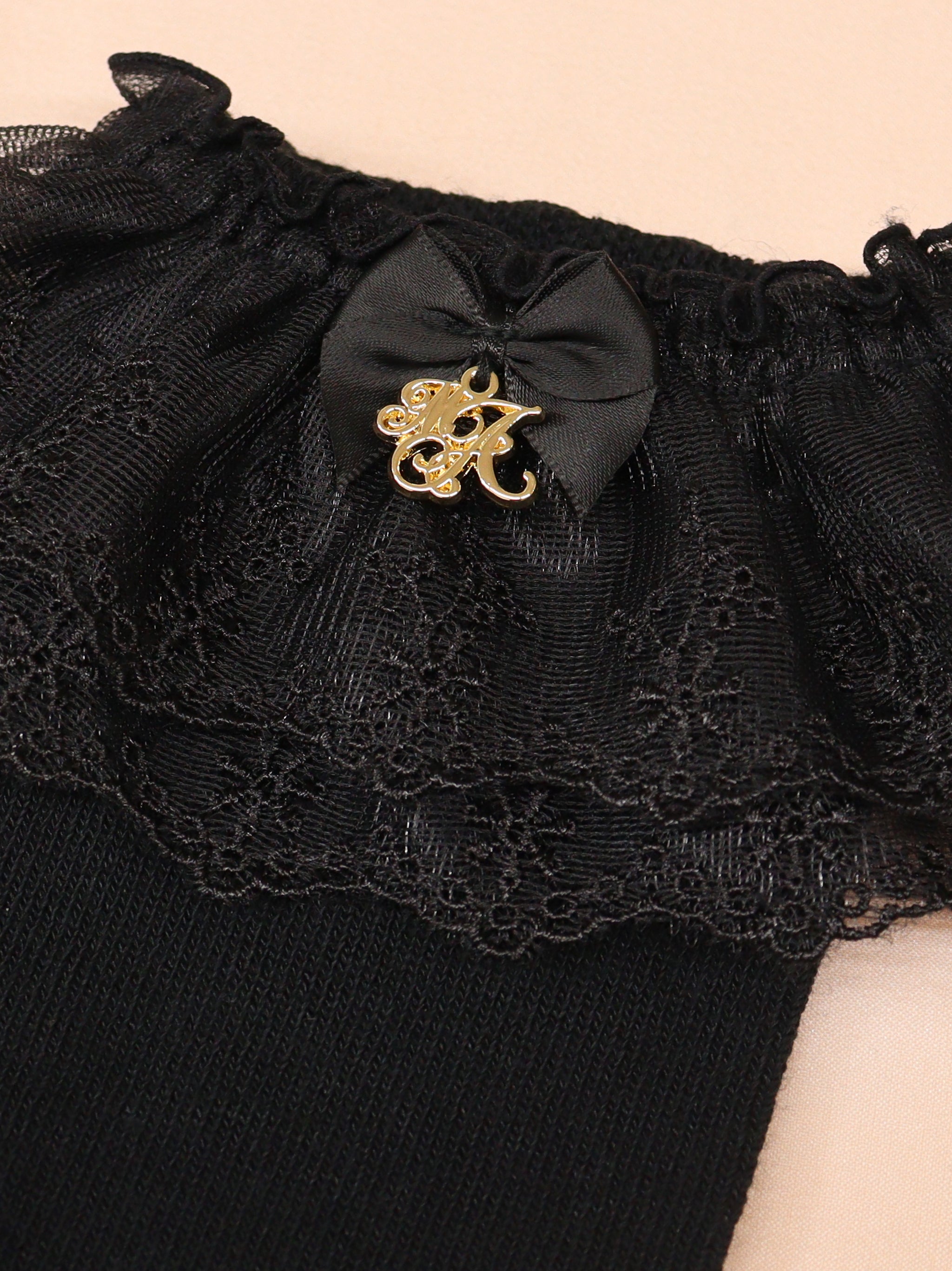 モノグラムチャーム付レースハイソックス |Amavel(アマベル)公式サイト