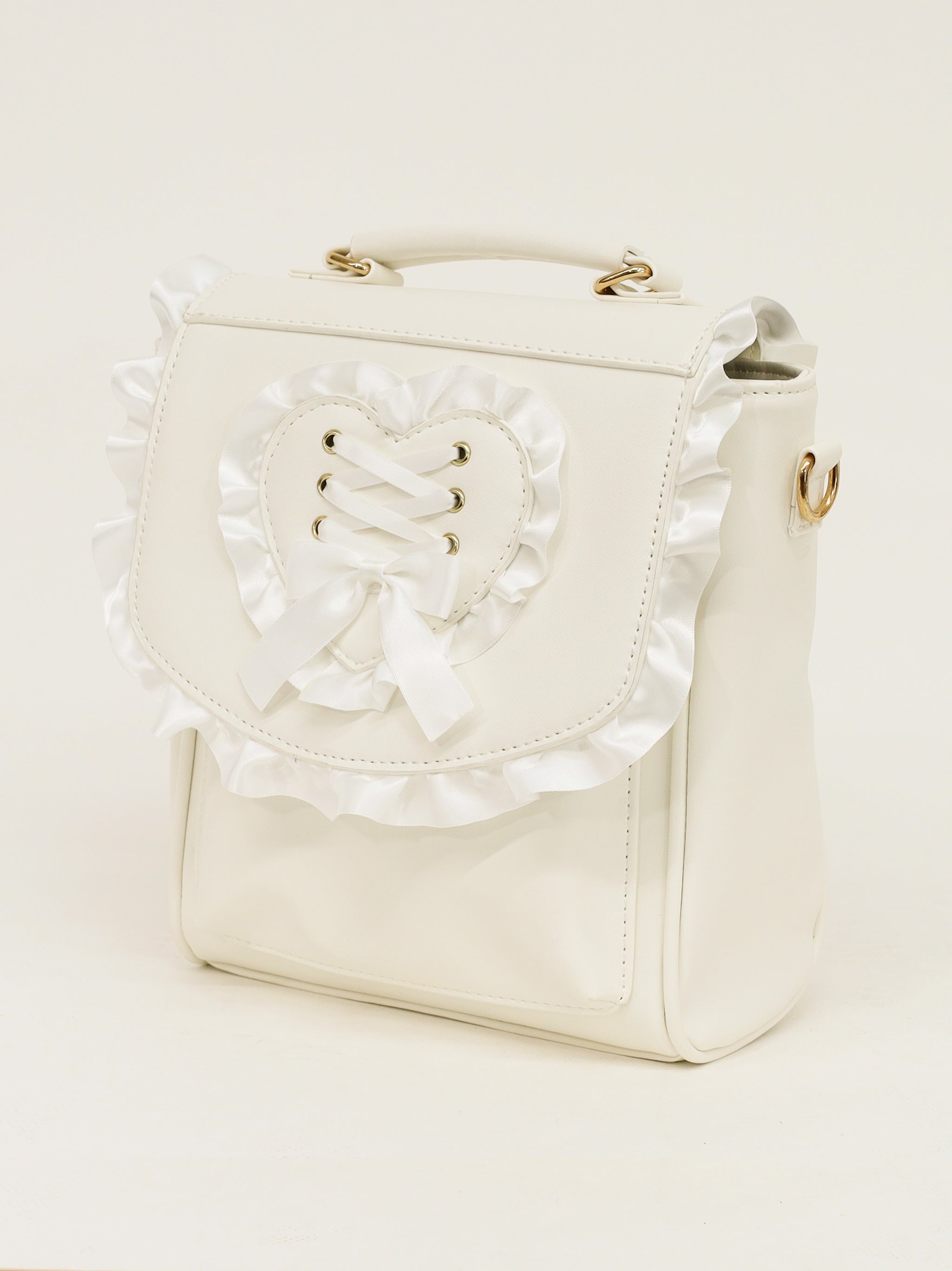 ハートフリルレースアップバッグ アイボリー(Ivory) FREE |Amavel(アマベル)公式サイト