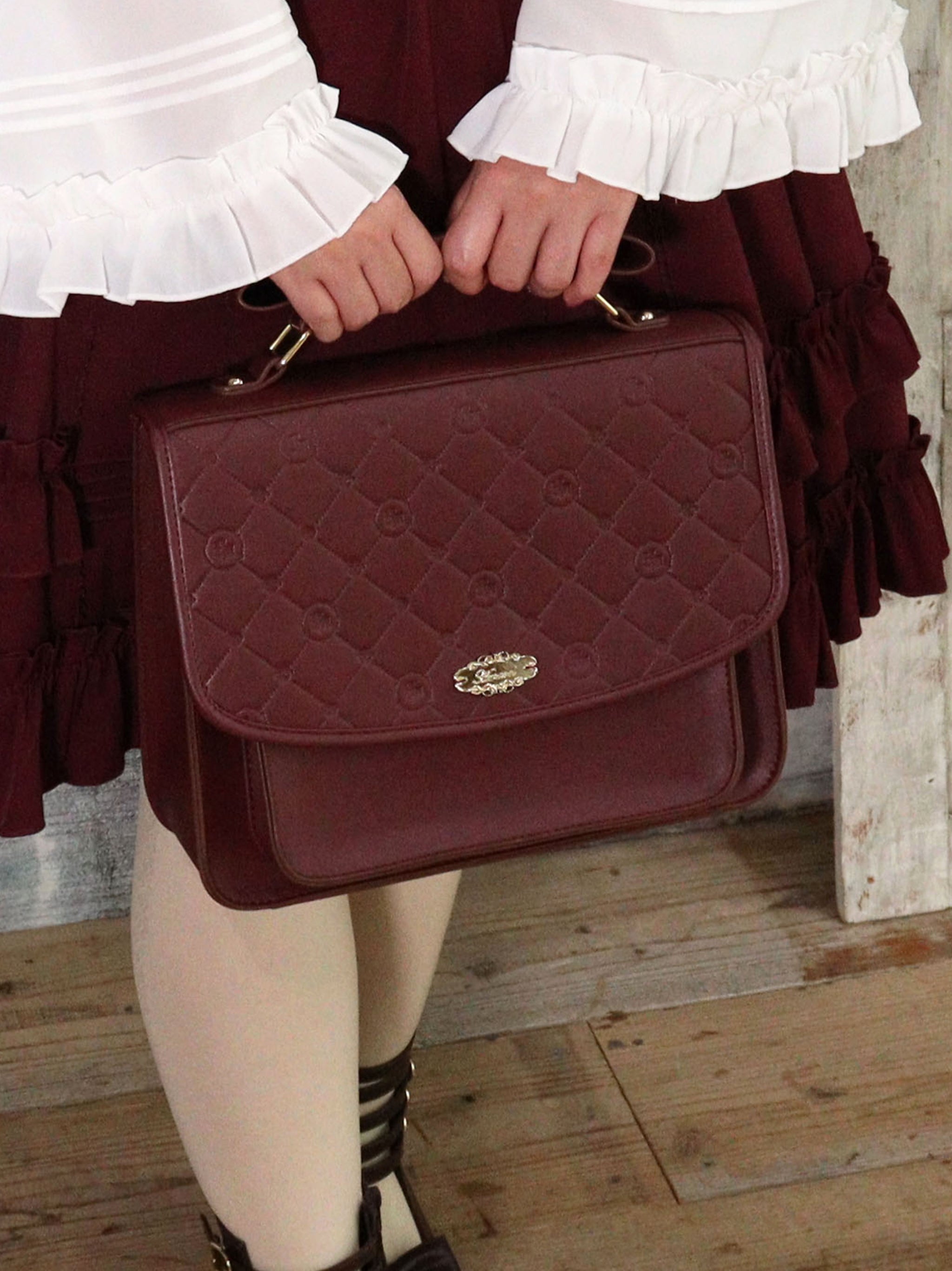 Mysterious Doll サッチェルバッグ ボルドー(Bordeaux) FREE |Amavel(アマベル)公式サイト