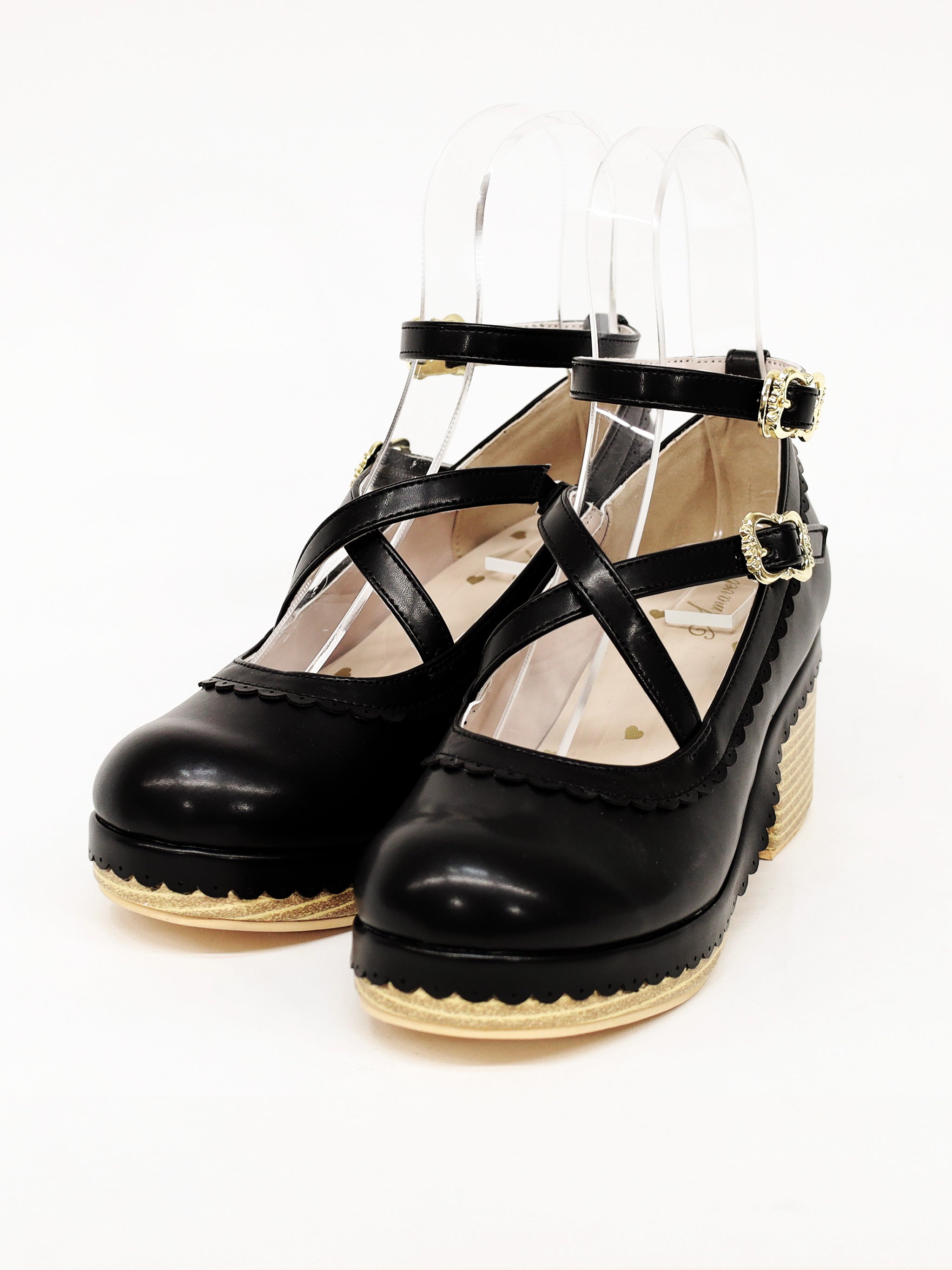 スカラップリボンウッドソールクロスパンプス |Amavel(アマベル)公式サイト