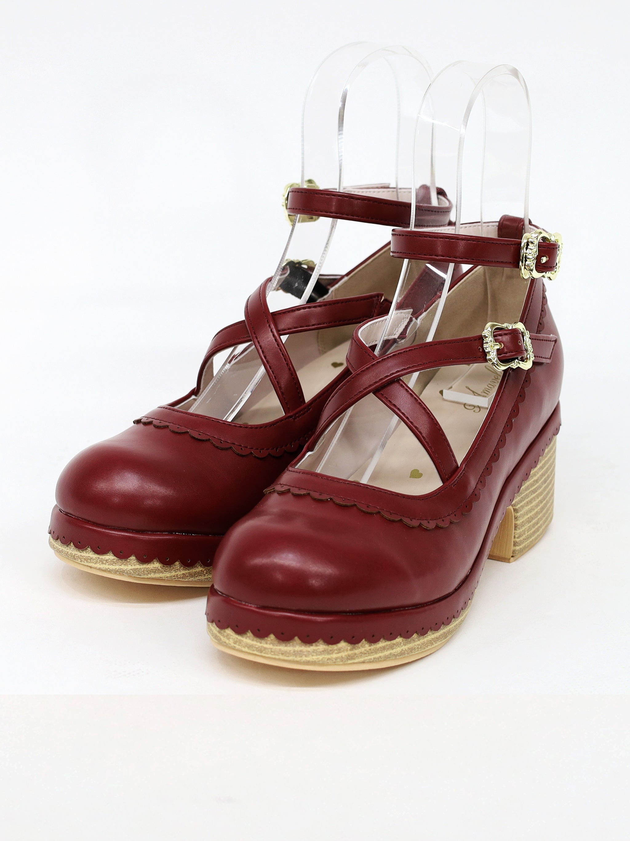 スカラップリボンウッドソールクロスパンプス |Amavel(アマベル)公式サイト