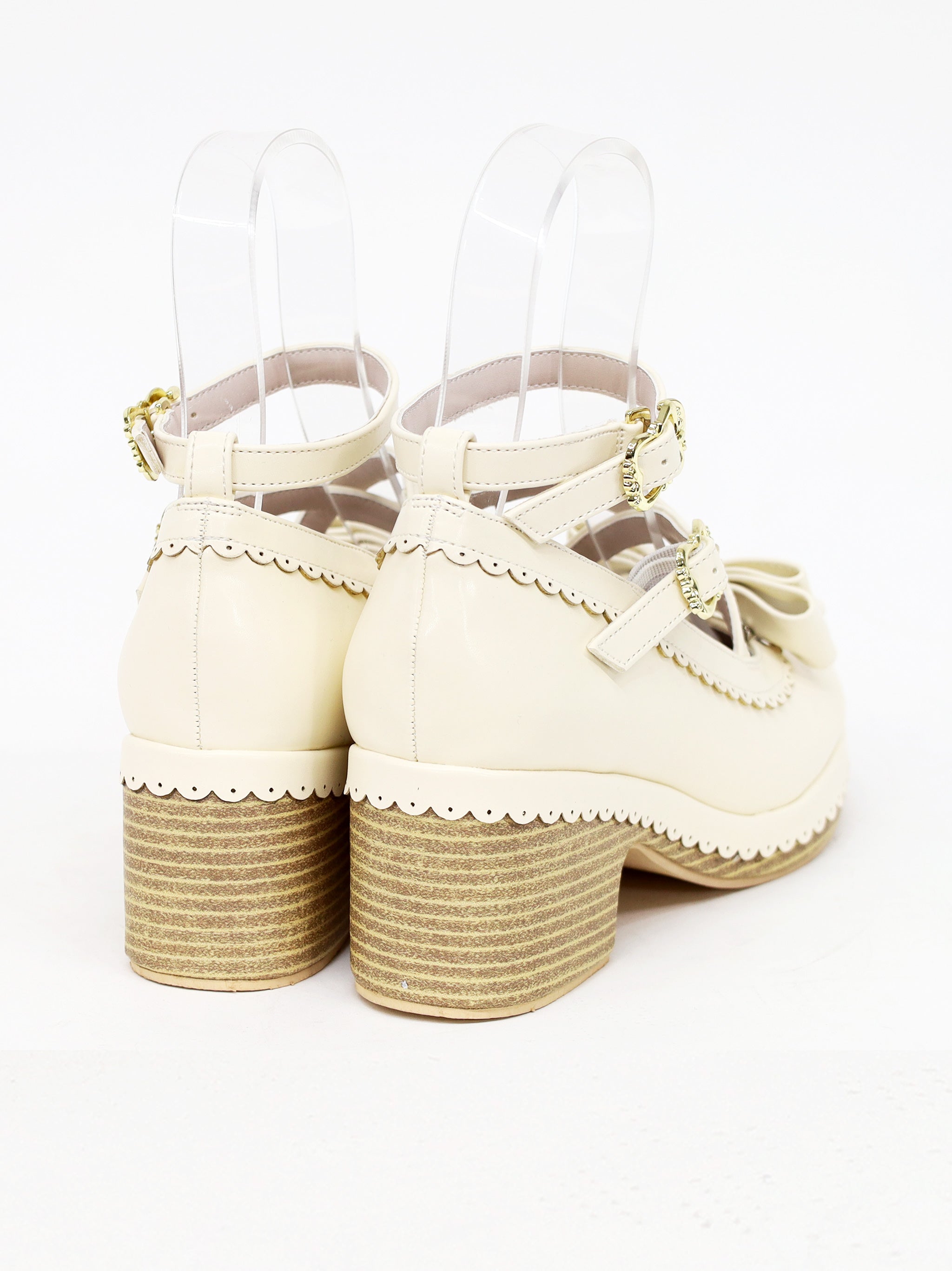 スカラップリボンウッドソールクロスパンプス |Amavel(アマベル)公式サイト